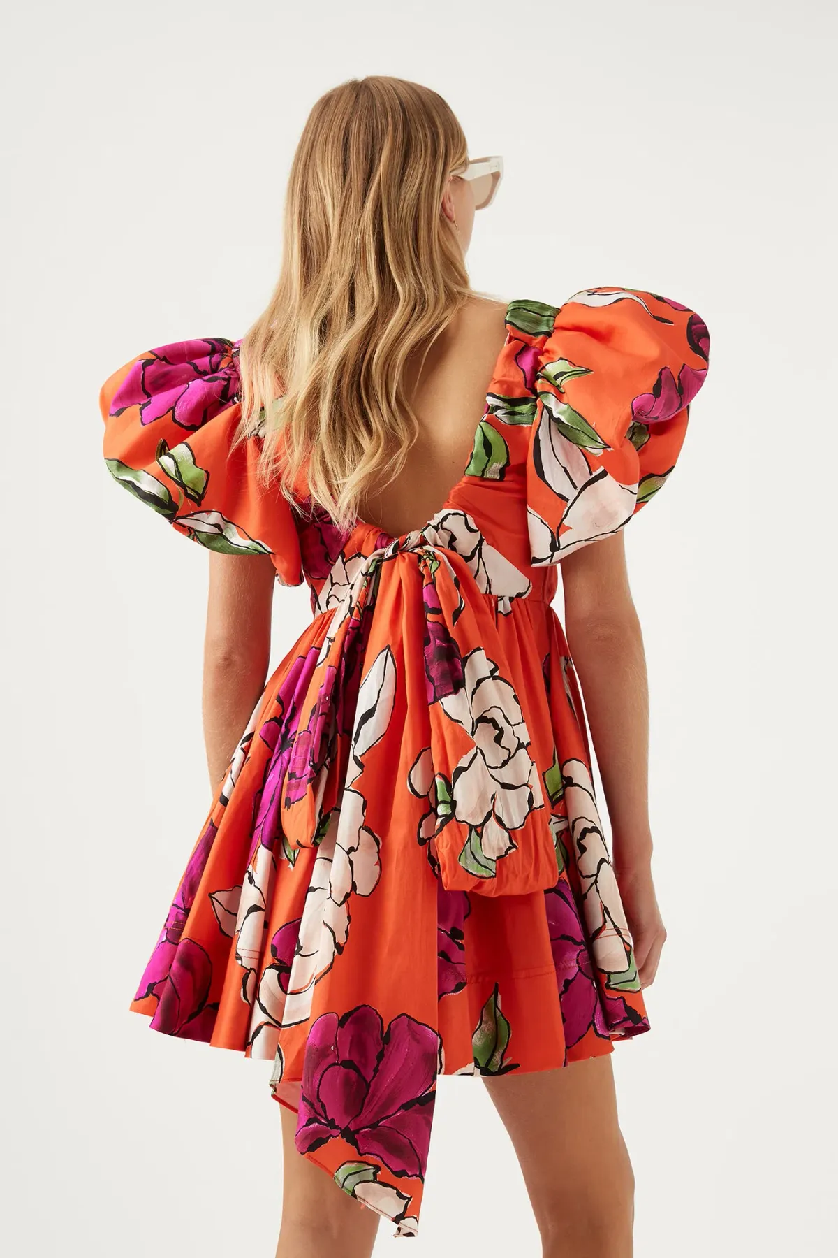 Aje Gretta Bow Back Mini Dress Floral Size 6 / XS - Image 3
