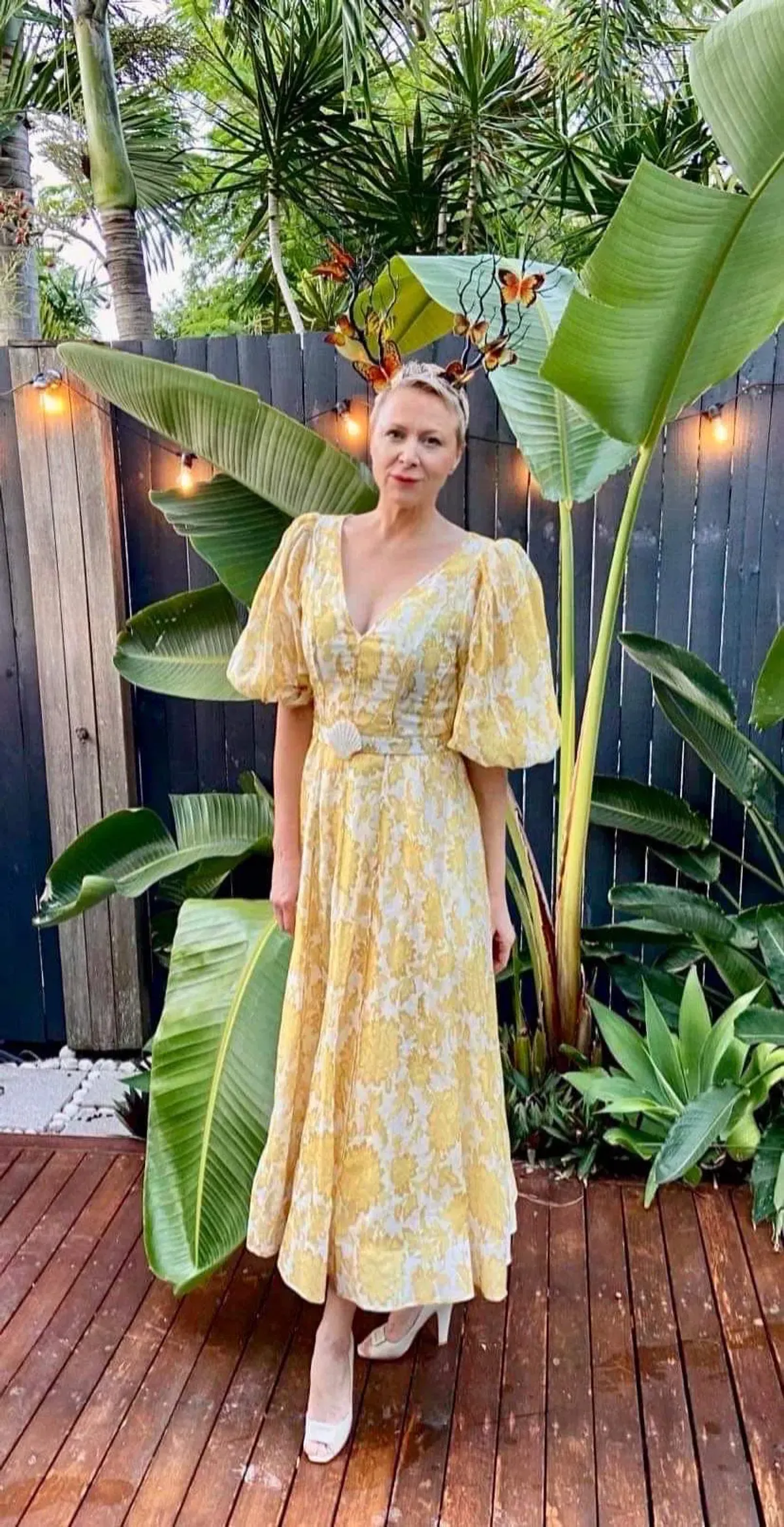 Zimmermann Postcard Puff Sleeve Midi Dress in Yellow AU14 (22:12) - Image 1