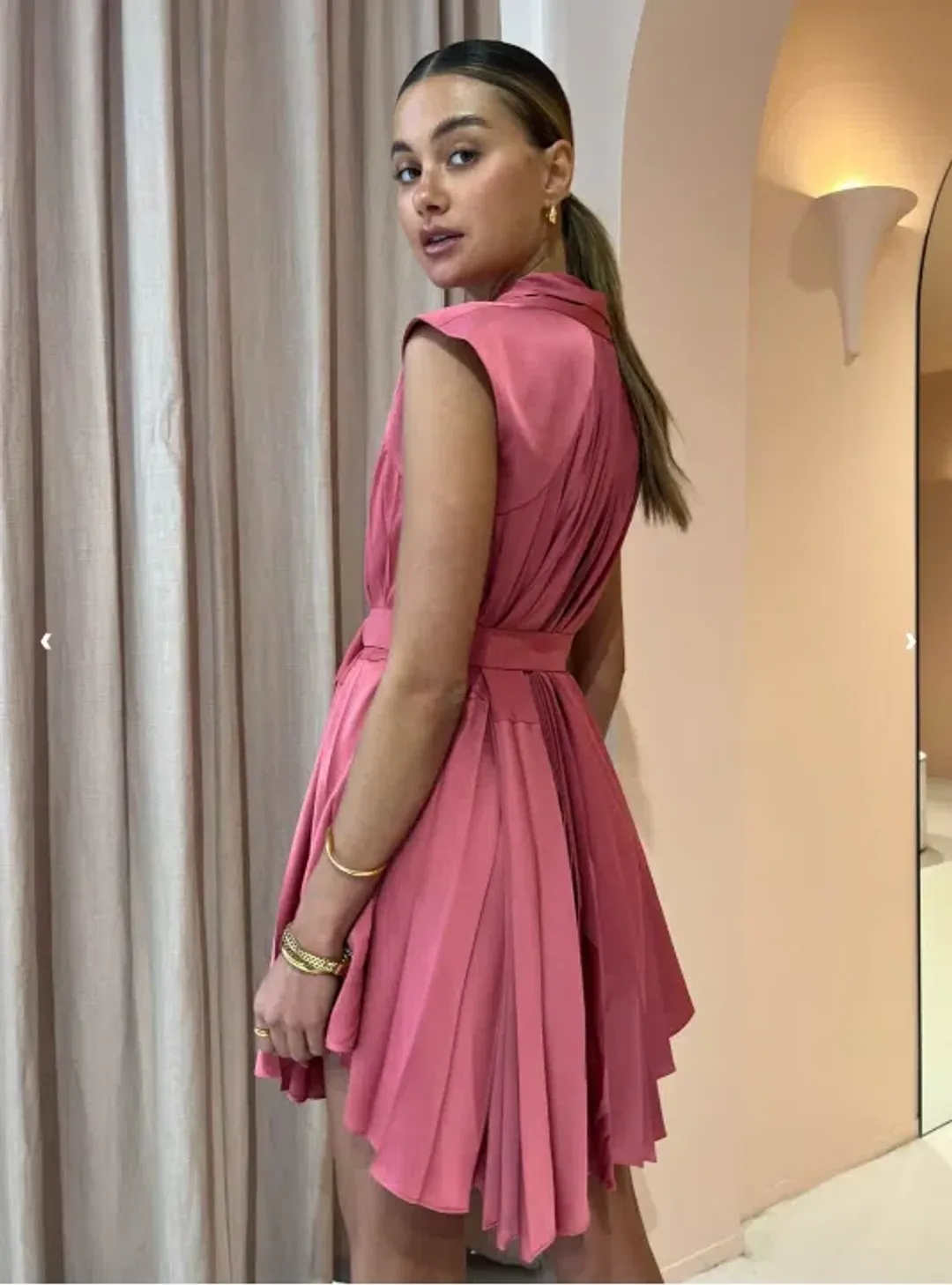 Acler Seymour Dress Dusty Pink Size 6 for rent on The Volte - main image