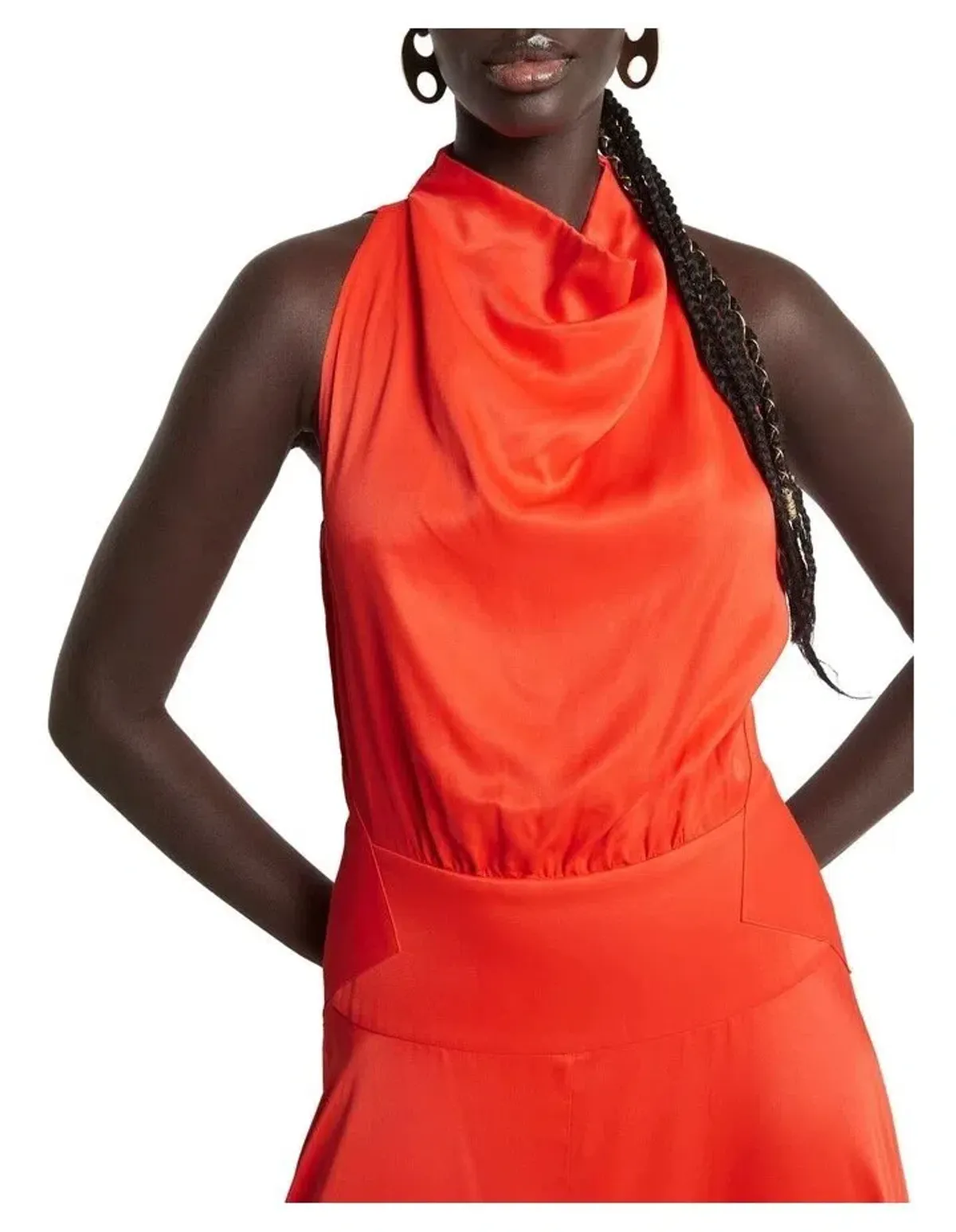 Sass & Bide Past Lives Cowl Neck Midi Dress Orange Size 10 - Image 2