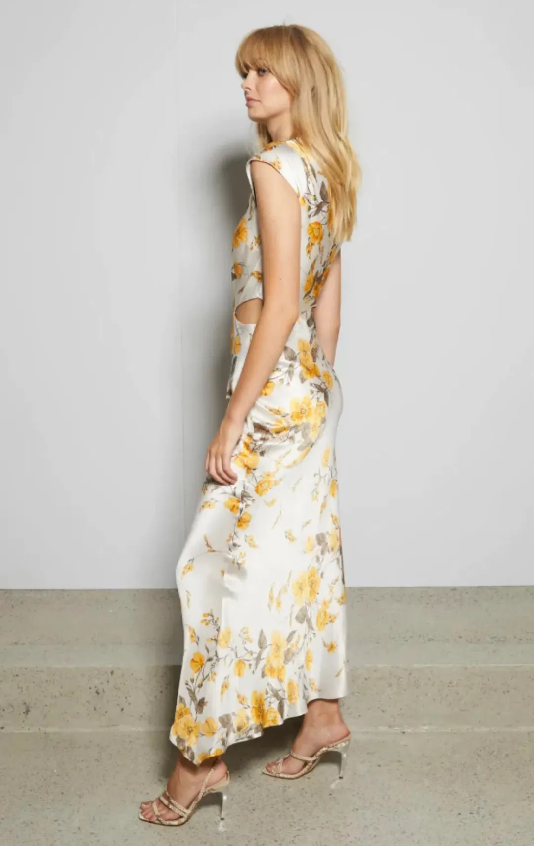 Bec & Bridge Matilde Asymmetric Midi Dress Floral Size 10 for rent on The Volte - main image