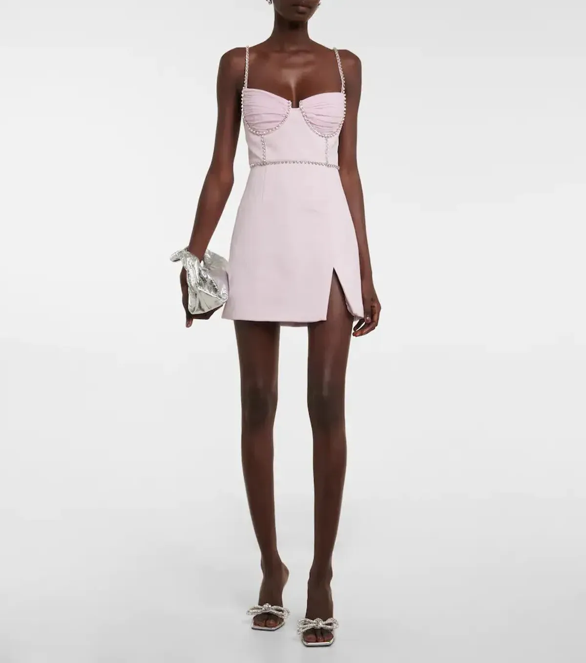 Self Portrait Chiffon and Crepe Mini Dress Pink Size 10 - Image 1