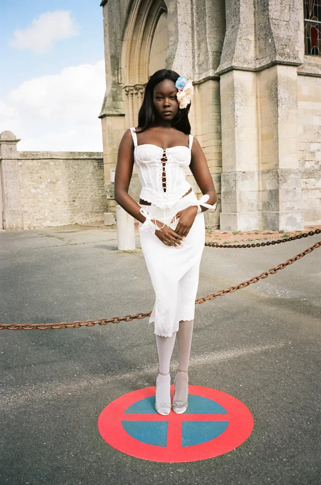 Miaou Mono Skirt & Deville Corset Set White Size 6 for rent on The Volte - main image