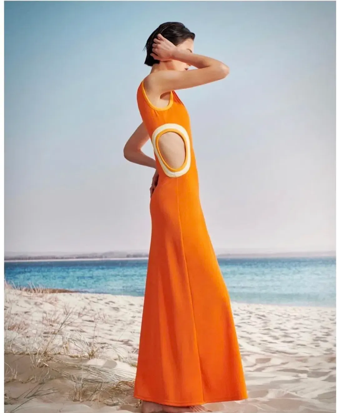 Christopher Esber Fran Verner Bind Tank Dress Orange Size 12  for rent on The Volte - main image