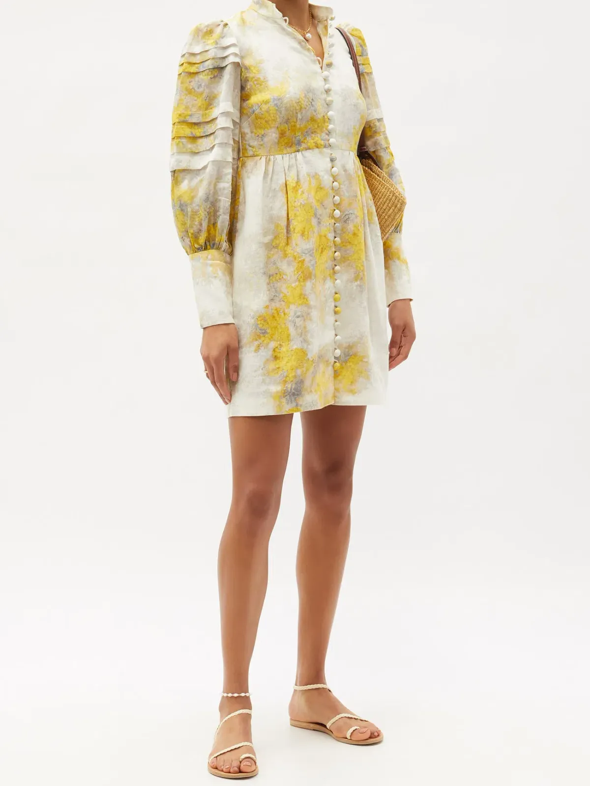 Zimmermann Botanica Wattle Linen Mini Dress Print Size 2 / Au 12 - Image 1