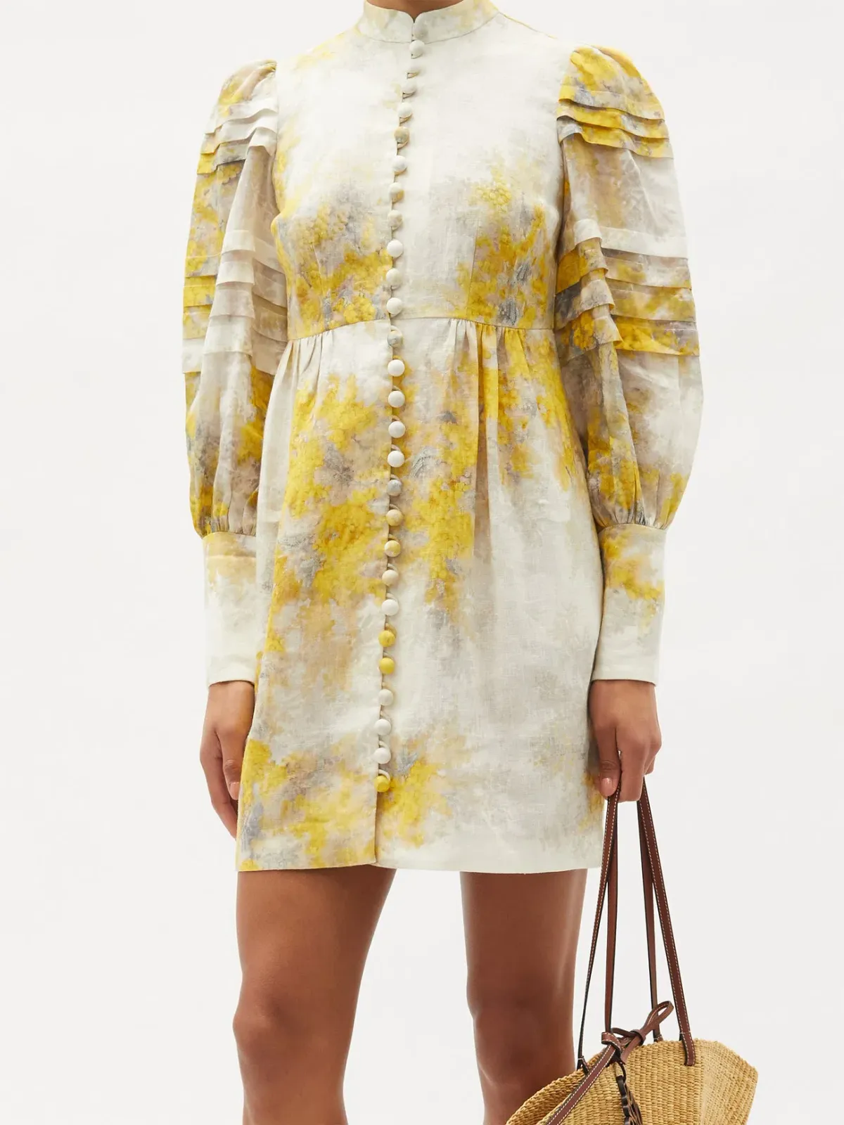 Zimmermann Botanica Wattle Linen Mini Dress Print Size 2 / Au 12 - Image 2