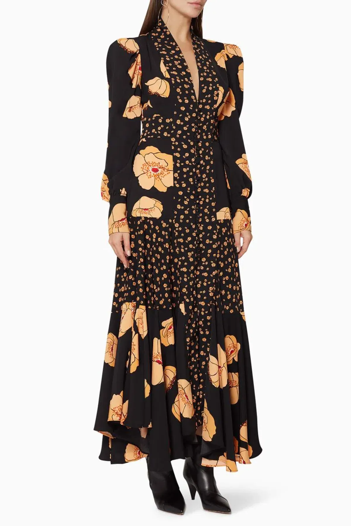 Acler Elton Dress Black/Floral Size 10 - Image 2