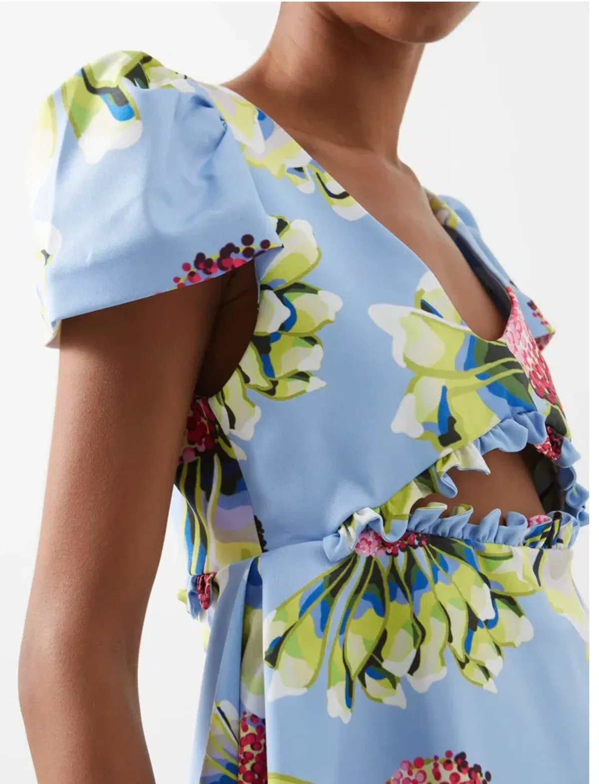 Kika Vargas Judith Tafffeta Dress Floral Print Size XS / AU 6  - Image 2