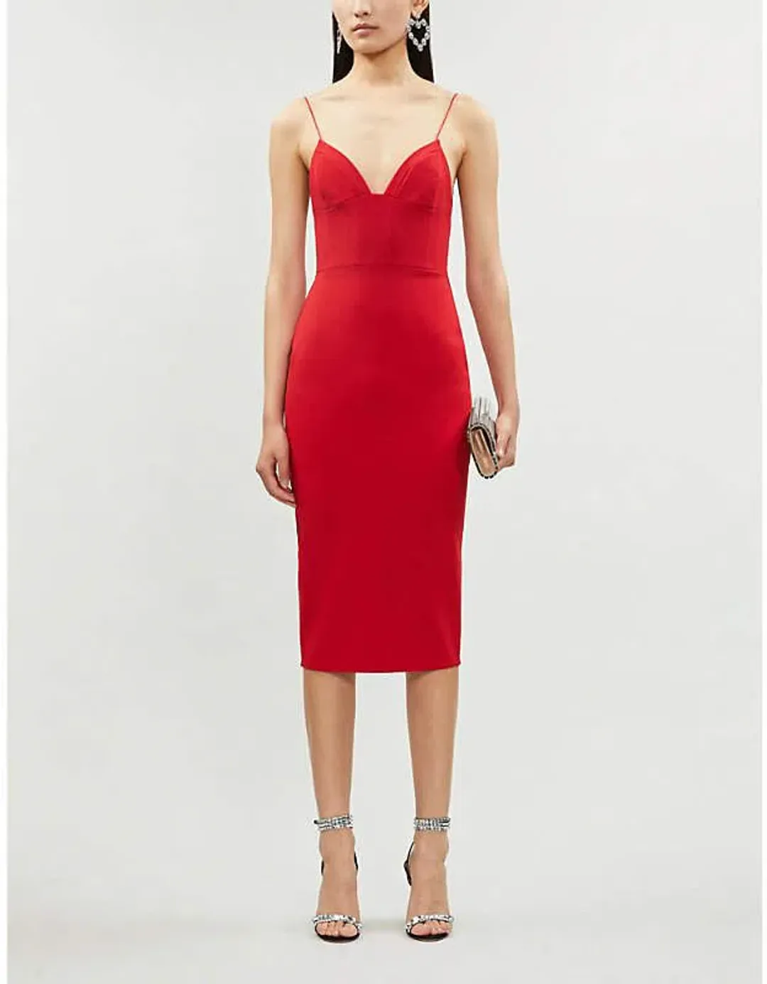Alex Perry Mercer Stretch-ponté Bodycon Midi Dress In Red Size 6 for rent on The Volte - main image