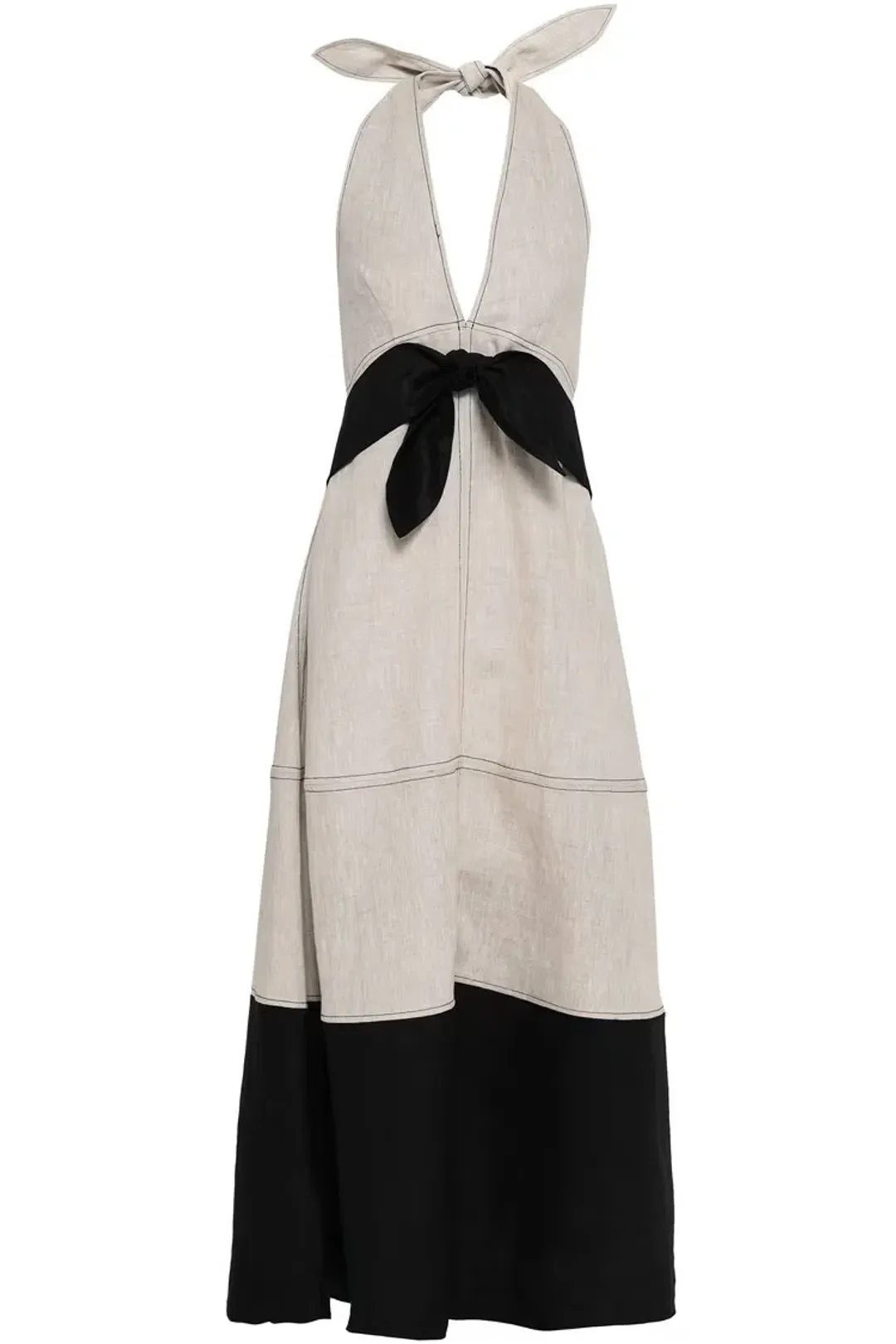 Paper London Linen Maxi Dress Grey Size 12 for rent on The Volte - main image