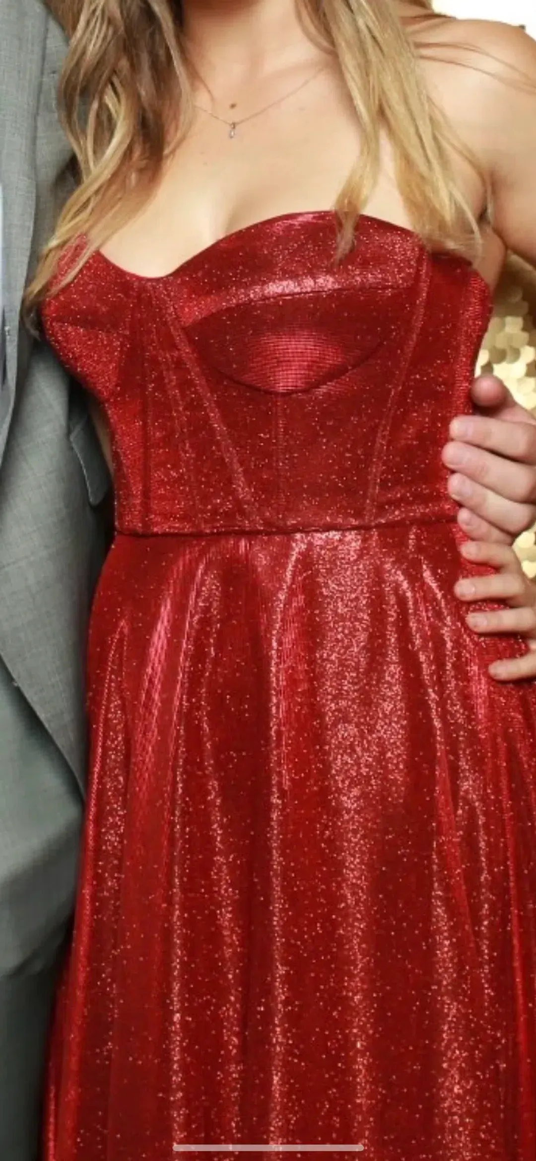 Tania Olsen Daphne Glitter Corset Formal Dress PO927 Red Size 10 for rent on The Volte - main image
