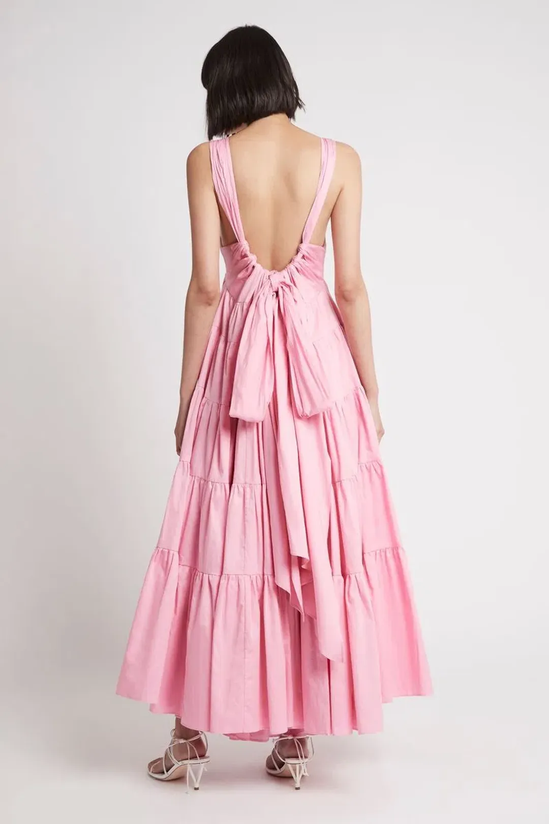 Aje Marguerite Tie Back Maxi Dress Pink Size 12 for rent on The Volte - main image