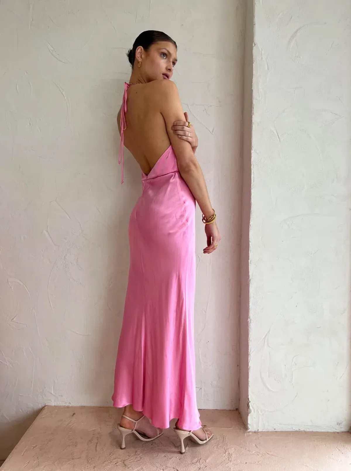 Bec & Bridge Indi Halter Maxi Dress Pink Size 8 - Image 2