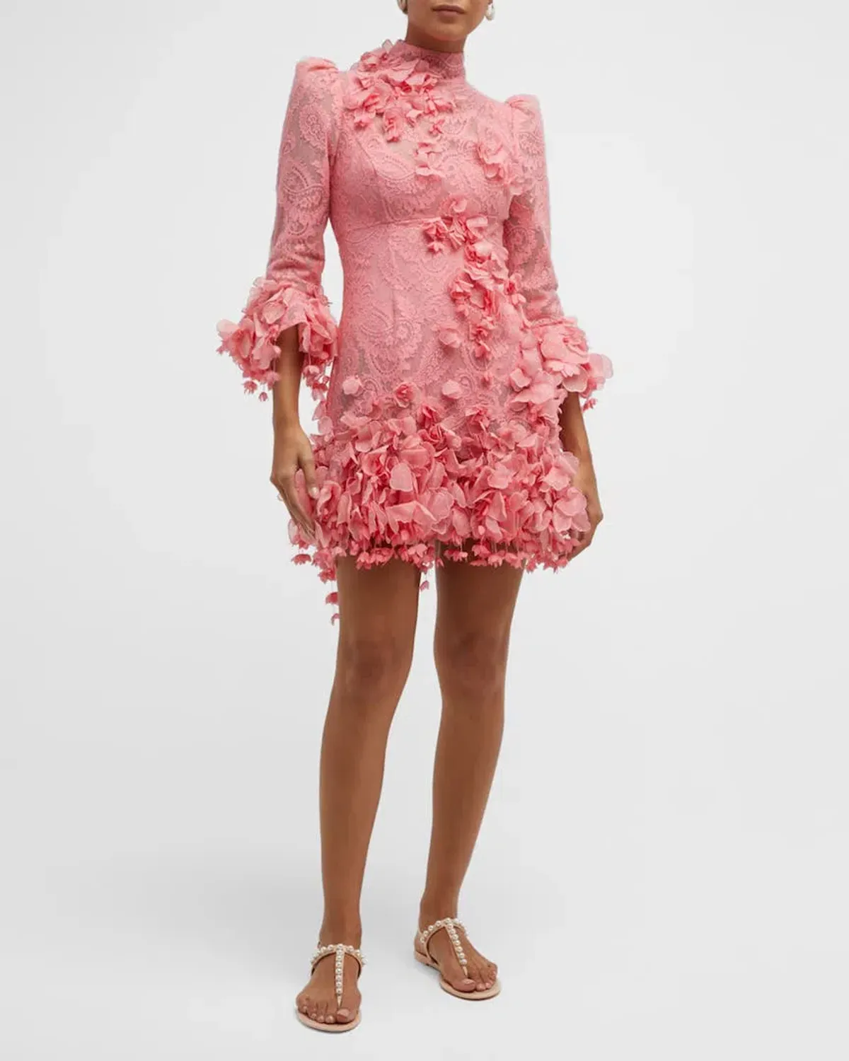 Zimmermann High Tide Lace Mini Dress in Guava Pink Size 1 / AU 10 - Image 2