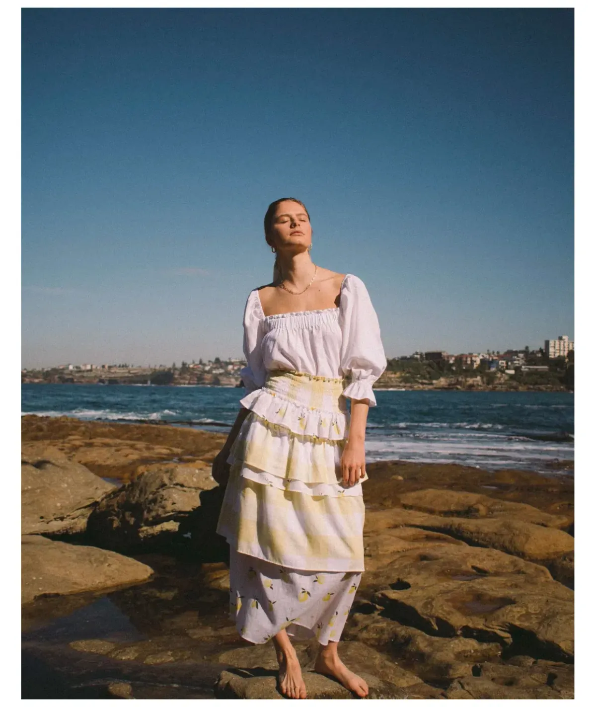 Ambra Maddalena Guinevera Dress Lemonata/White Size 10 - Image 3