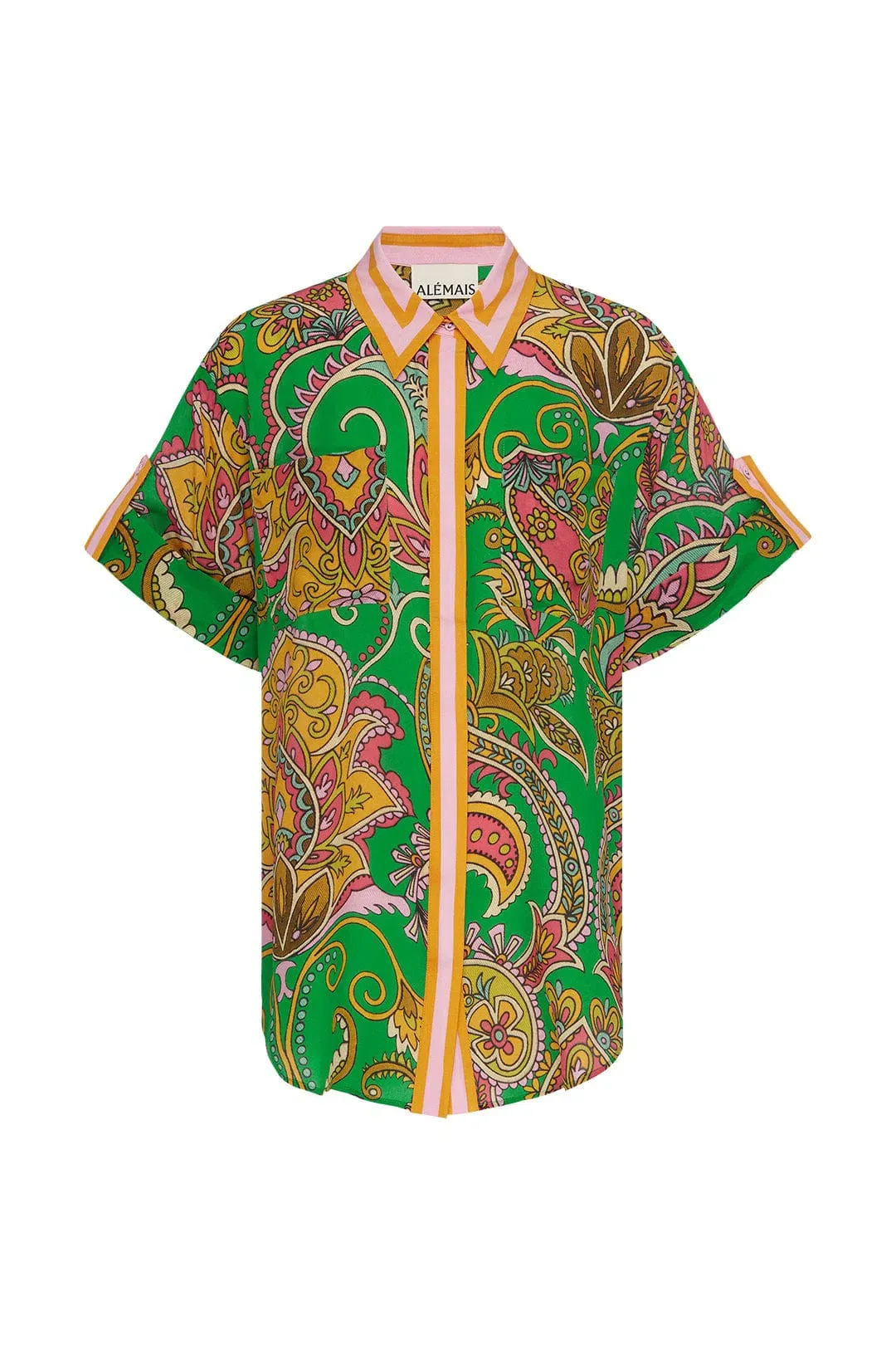 Alemais Marion Shirt Green Size 6 for rent on The Volte - main image