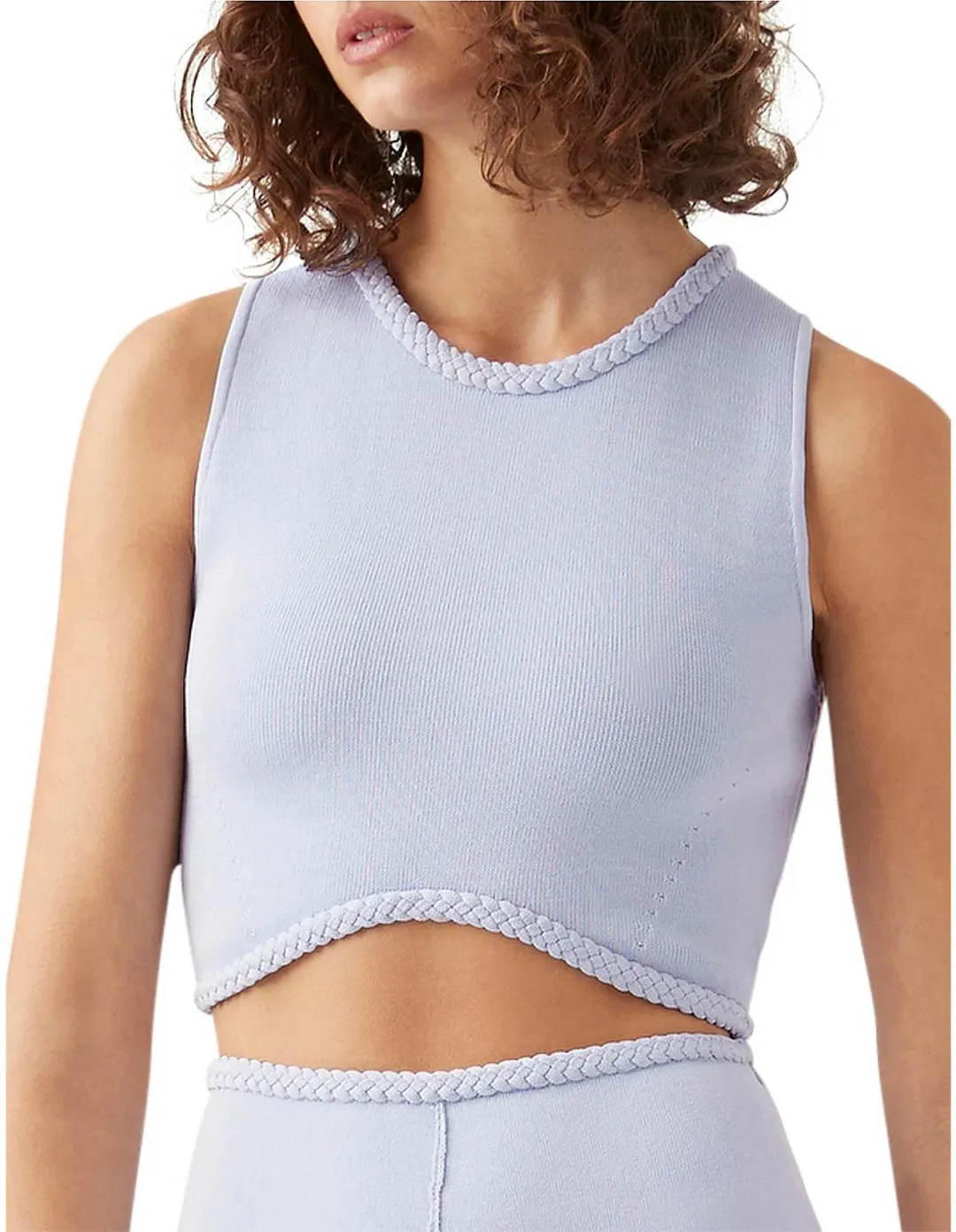 Aje Elm Braided Knit Tank Top and Petal Knit Midi Skirt Set Cool Lavender Size S/8 for rent on The Volte - main image