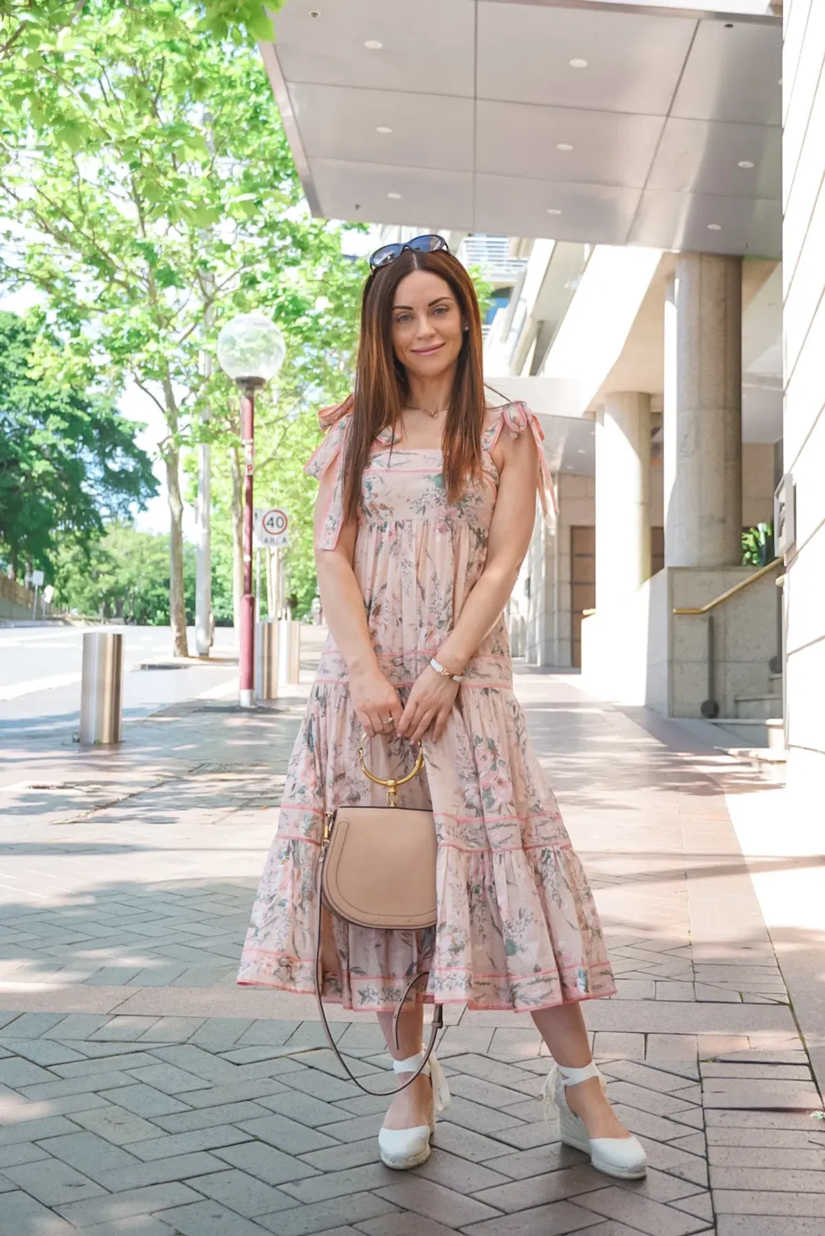 Zimmermann Moonshine Tie Shoulder Dress Cream Floral Size 6 - Image 2