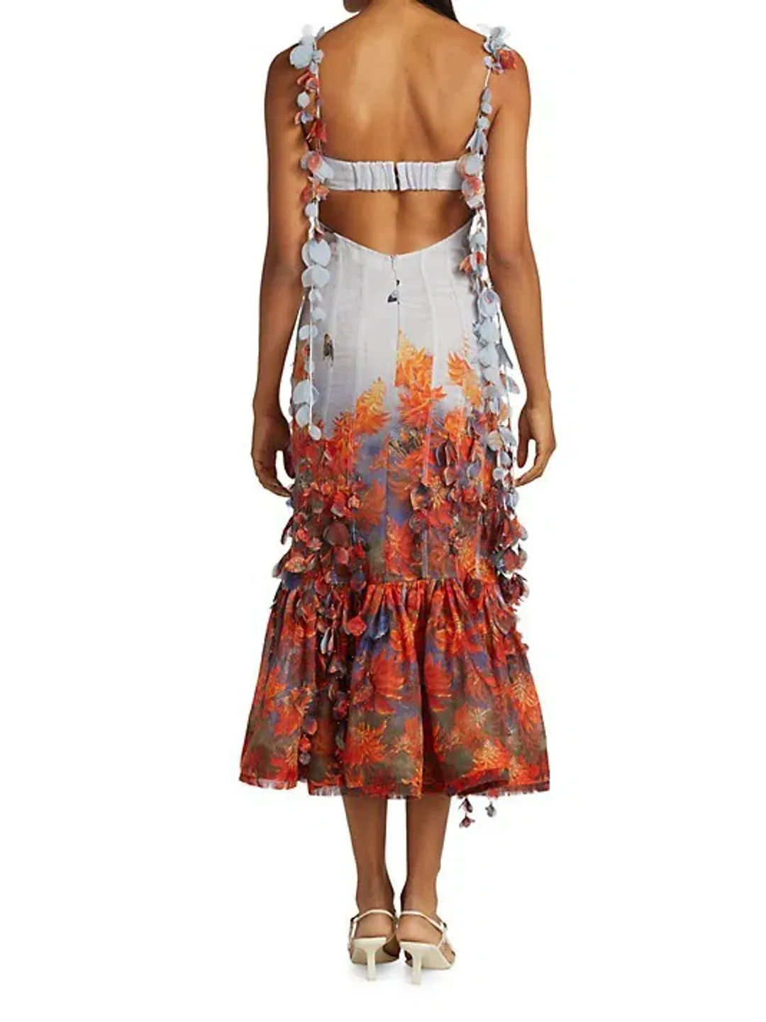Zimmermann Wild Botanica Printed Petal Midi Dress in Wildflower Size 1 / Au 10 for rent on The Volte - main image
