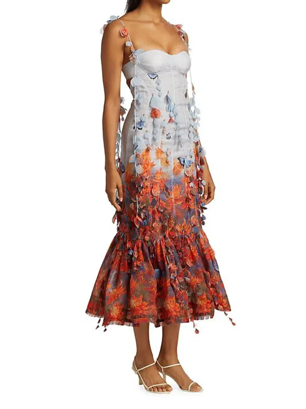 Zimmermann Wild Botanica Printed Petal Midi Dress in Wildflower Size 1 / Au 10 - Image 2