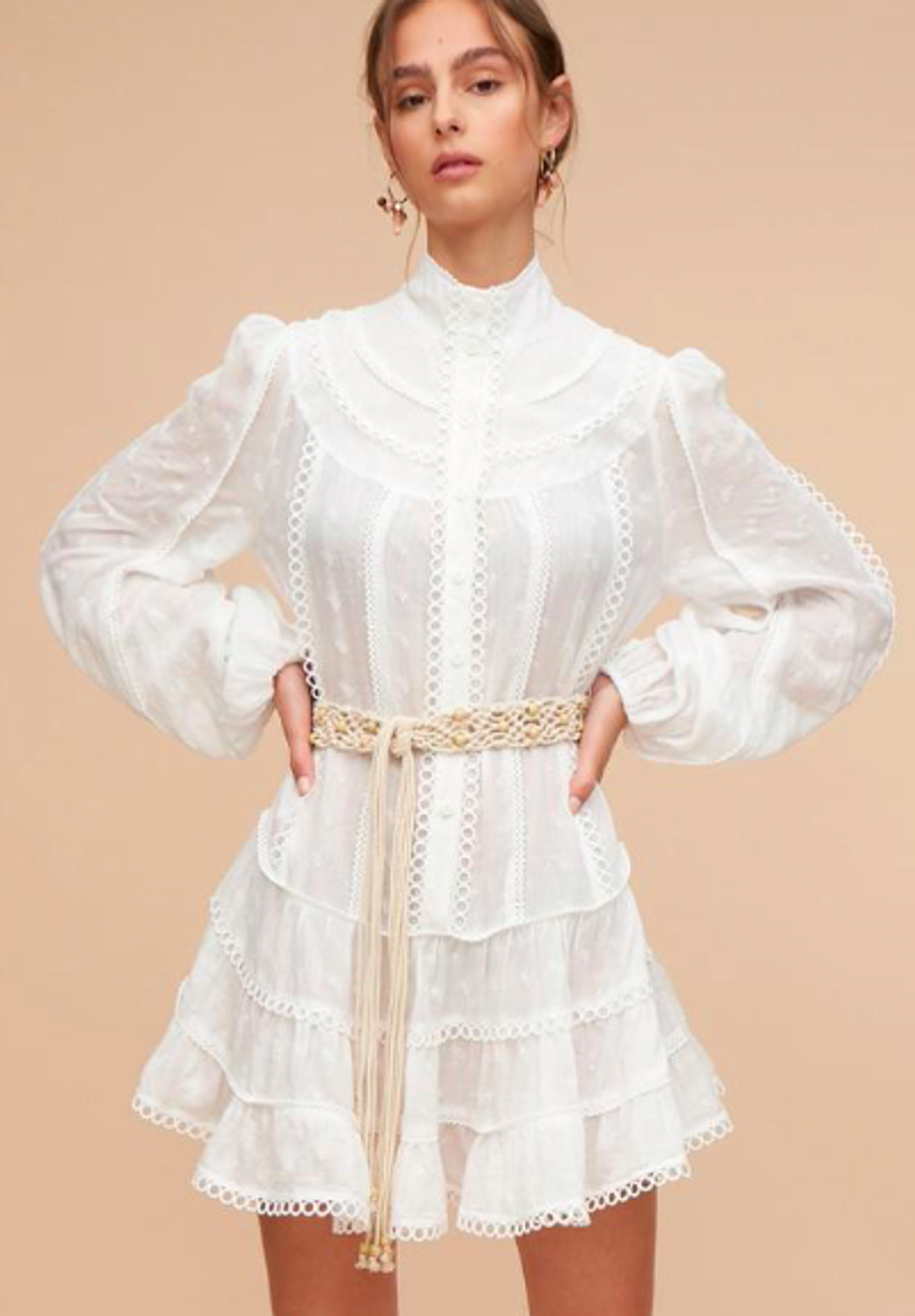 Tigerlily Hanae Mini Dress Ivory Size 10 for rent on The Volte - main image