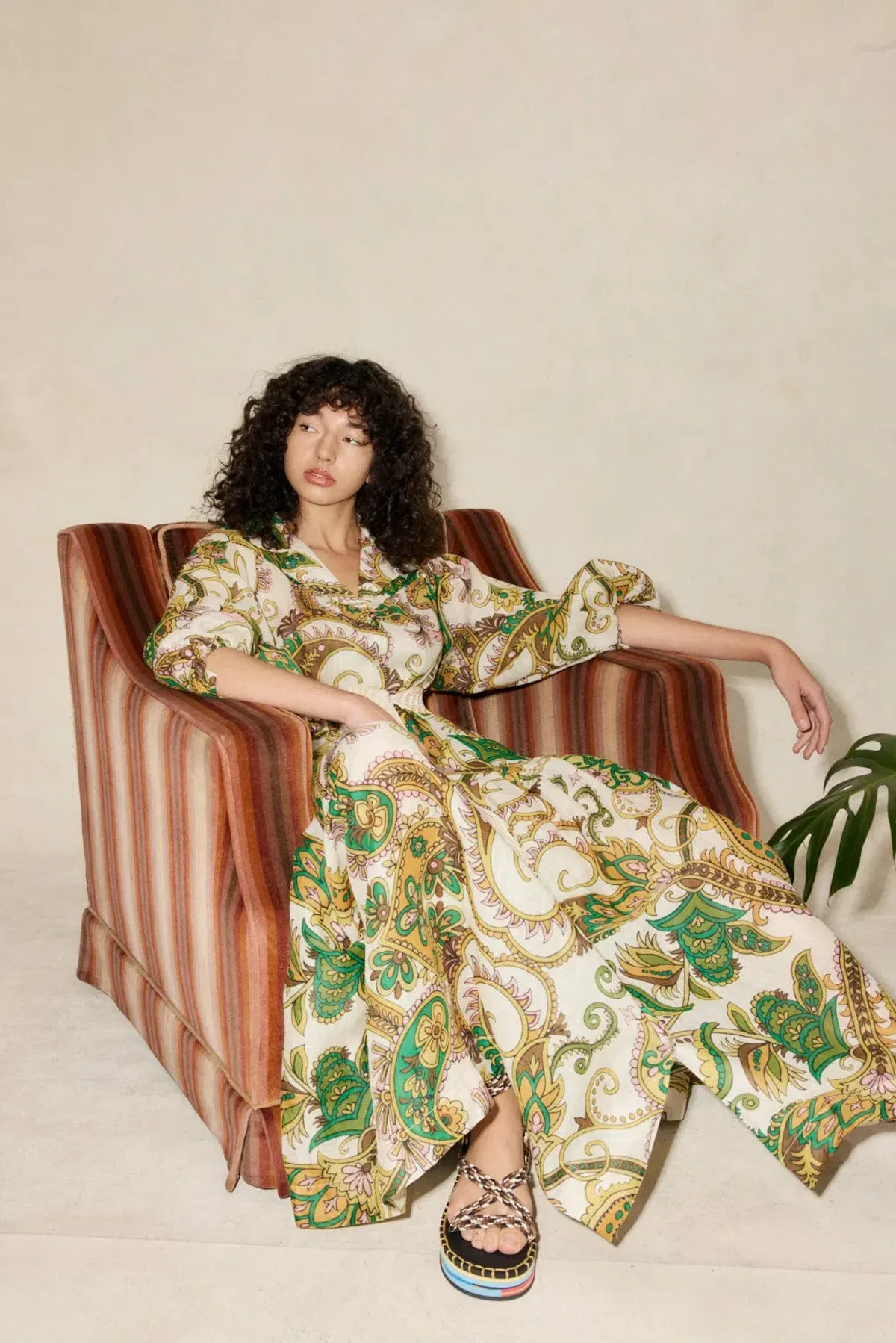 Alemais Octavia V Neck Shirt Dress Print Size 12 - Image 3