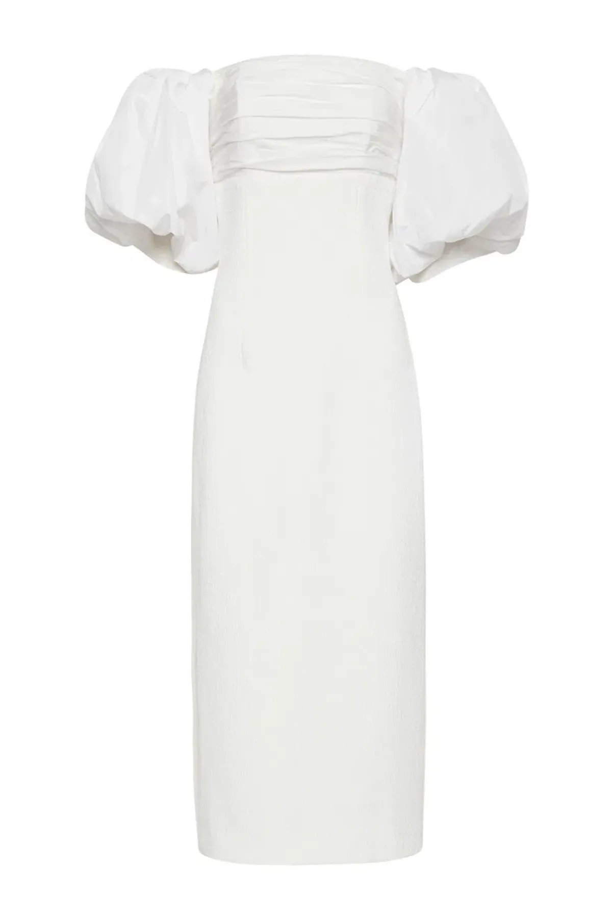 Rebecca Vallance Genevieve Puff Sleeve Dress White Size 12 - Image 3