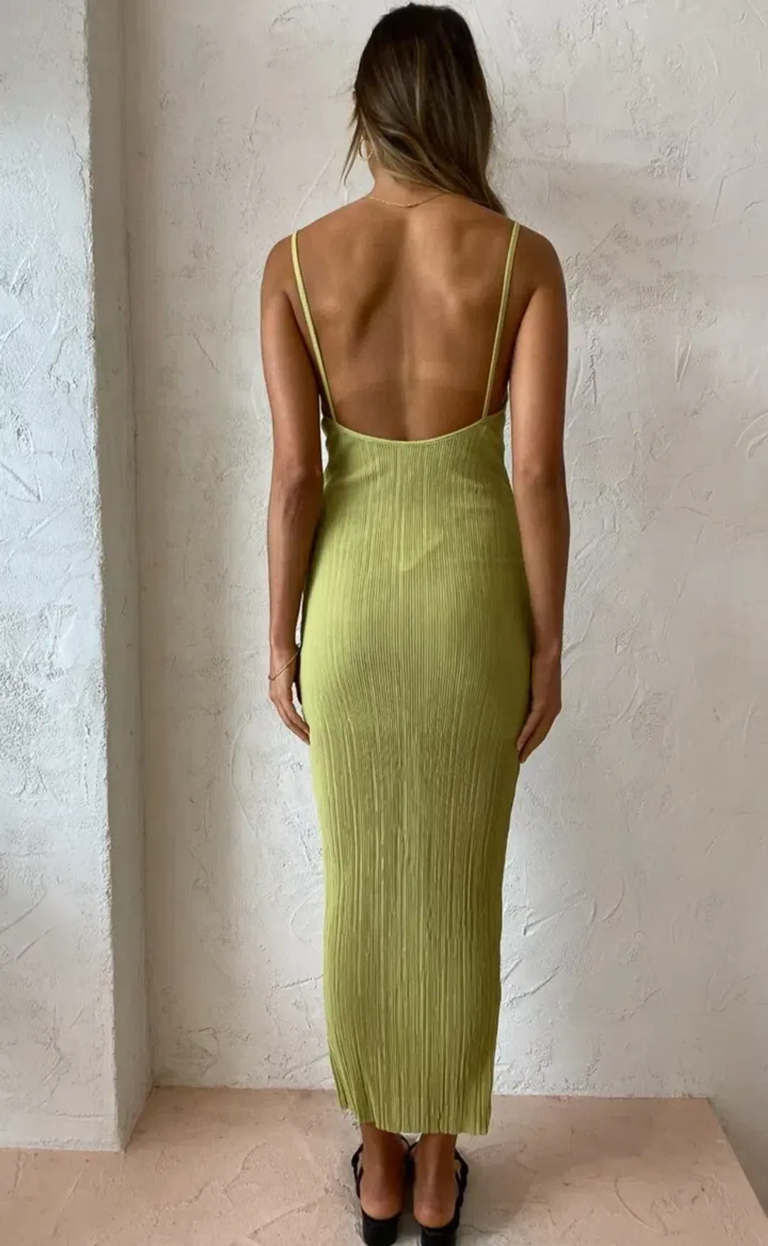 Bec & Bridge Plisse Dress Green Size 8 for rent on The Volte - main image