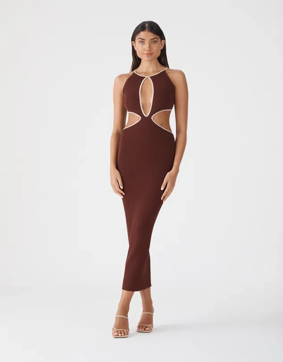 San Sloane Adrian Brown Dress Size 8 for rent on The Volte - main image