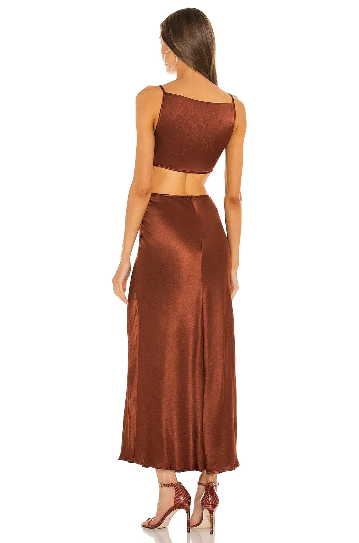Bec & Bridge Camila Cut Out Dress Brown Size 10 - Image 3