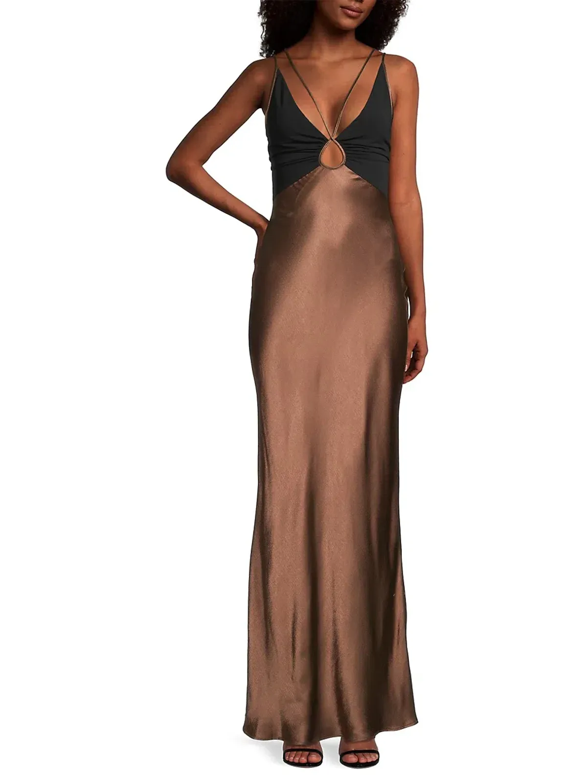 Bec & Bridge Kehlani V Neck Dress Brown Size 10 - Image 1