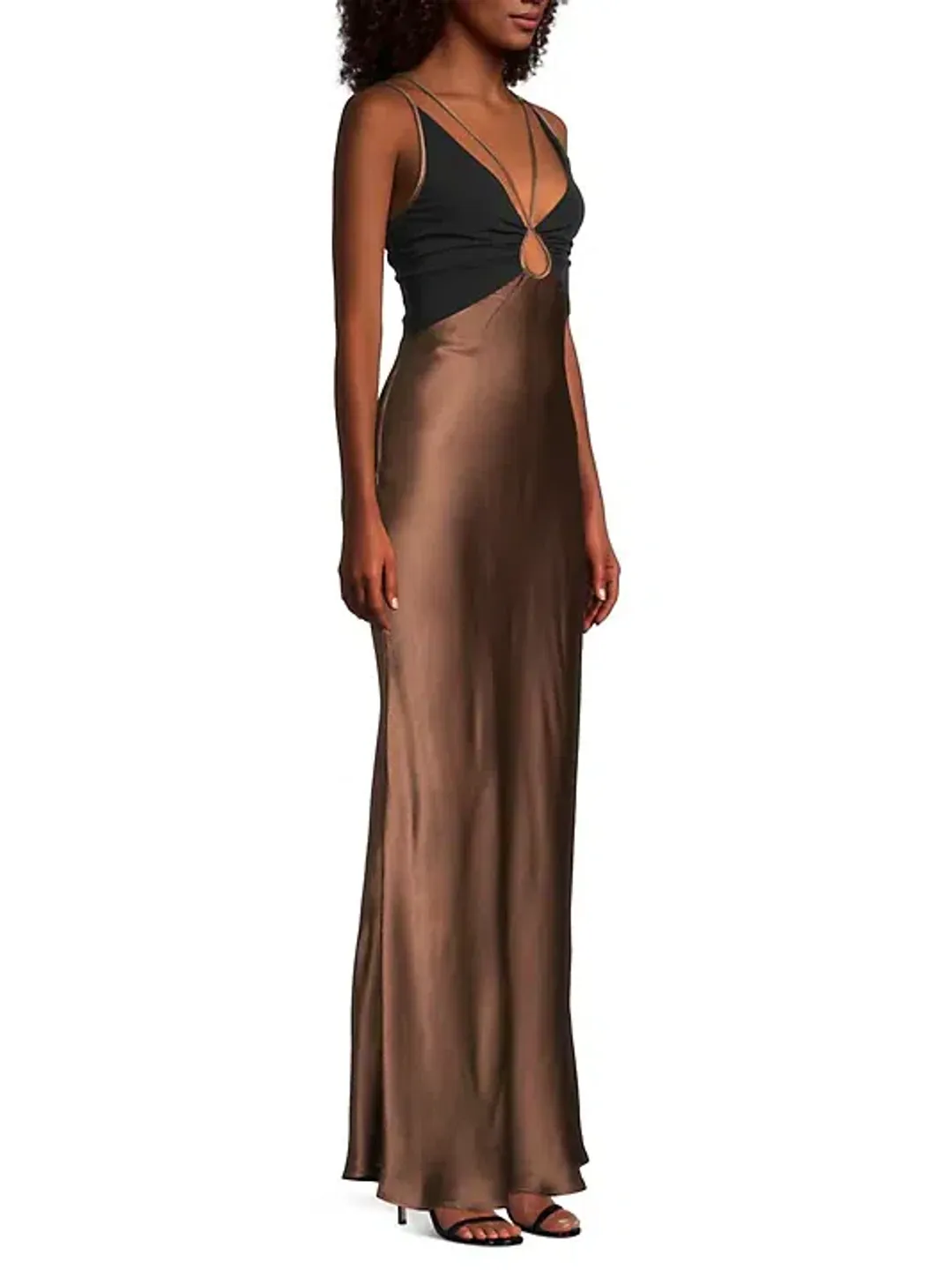 Bec & Bridge Kehlani V Neck Dress Brown Size 10 for rent on The Volte - main image