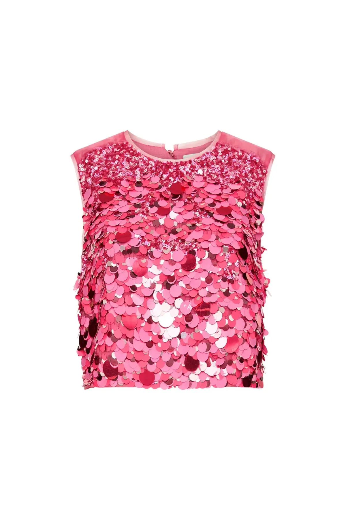 Aje Celeste Sequin Shell Top Pink/Red Size 12 - Image 2