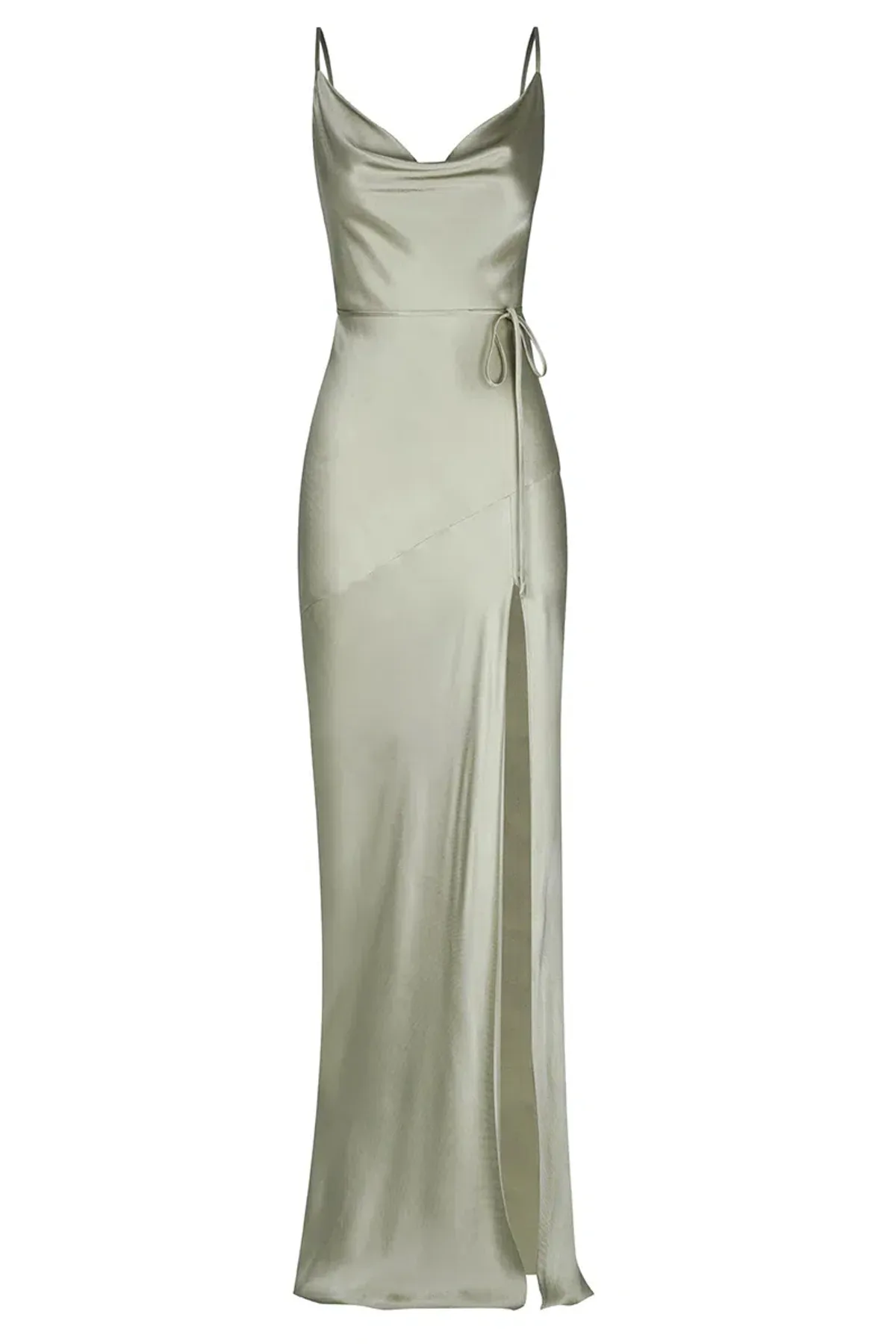 Shona Joy La Lune Bias Cowl Maxi Dress Sage Size 10  - Image 3