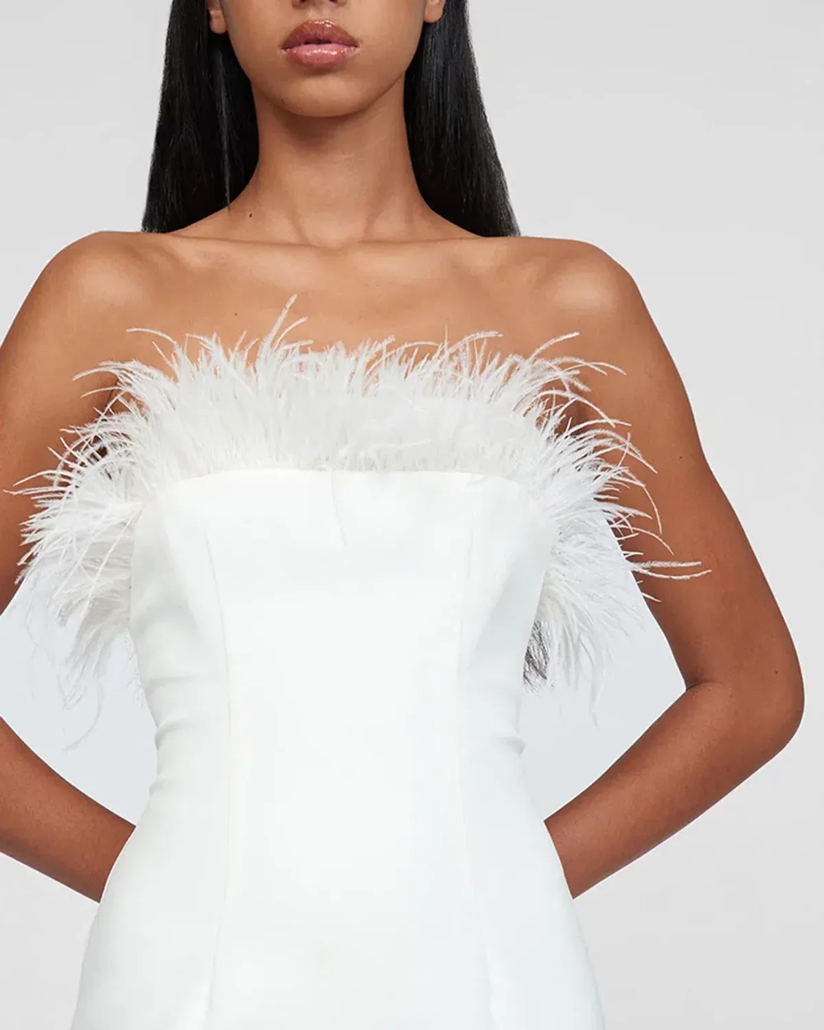 By Johnny Feather Mini Dress Ivory Size 8 - Image 2