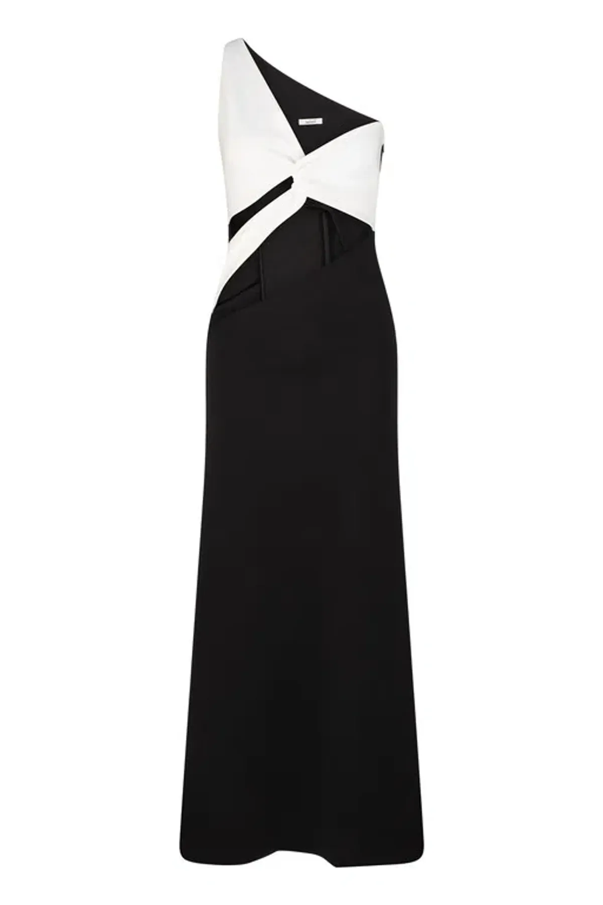 Aaizél Cut Out One Shoulder Maxi Dress Black/White Size 6 - Image 3