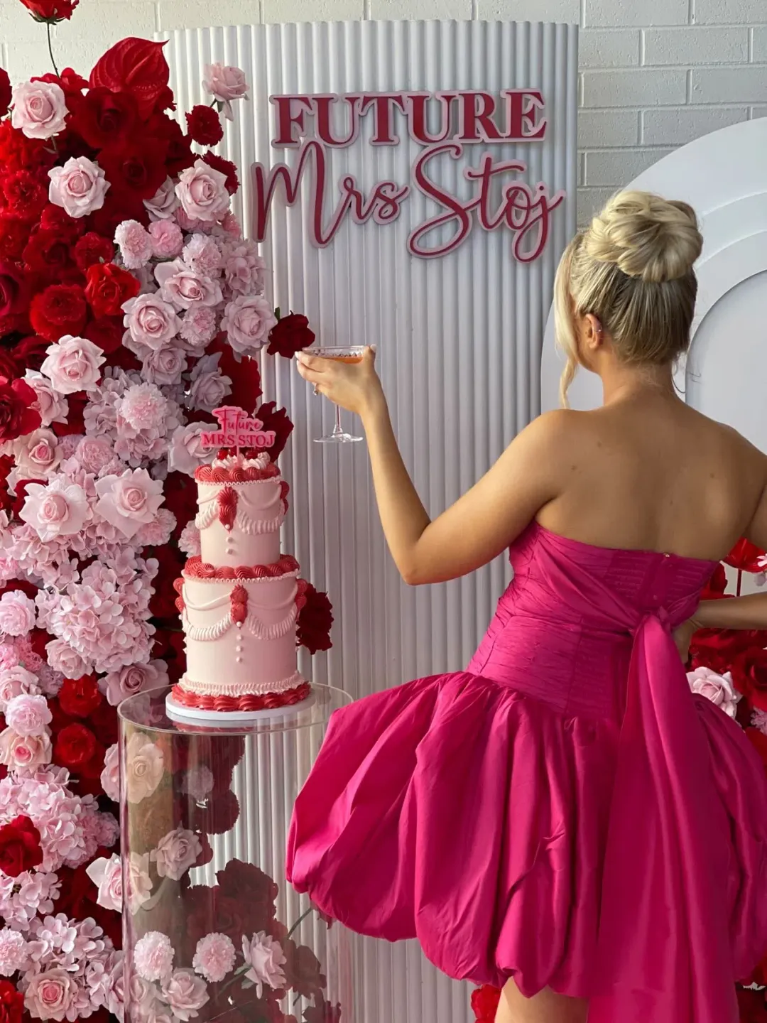 Aje Piacere Bubble Hem Mini Dress Pink Size 10 / M for rent on The Volte - main image