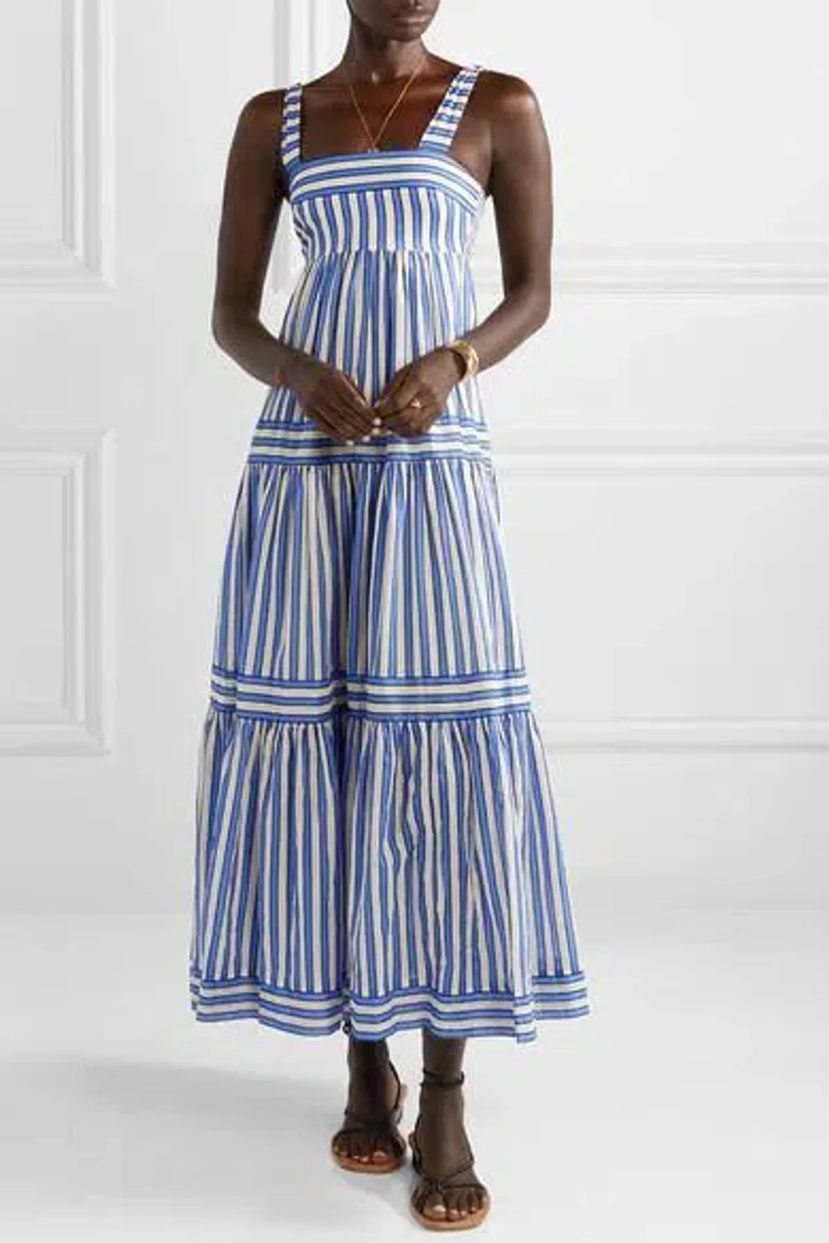 Zimmermann Pattie Striped Maxi Tie Dress Blue Size 6 - Image 3