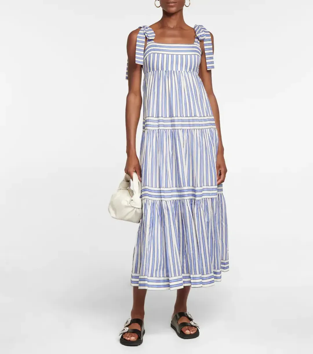 Zimmermann Pattie Striped Maxi Tie Dress Blue Size 6 for rent on The Volte - main image
