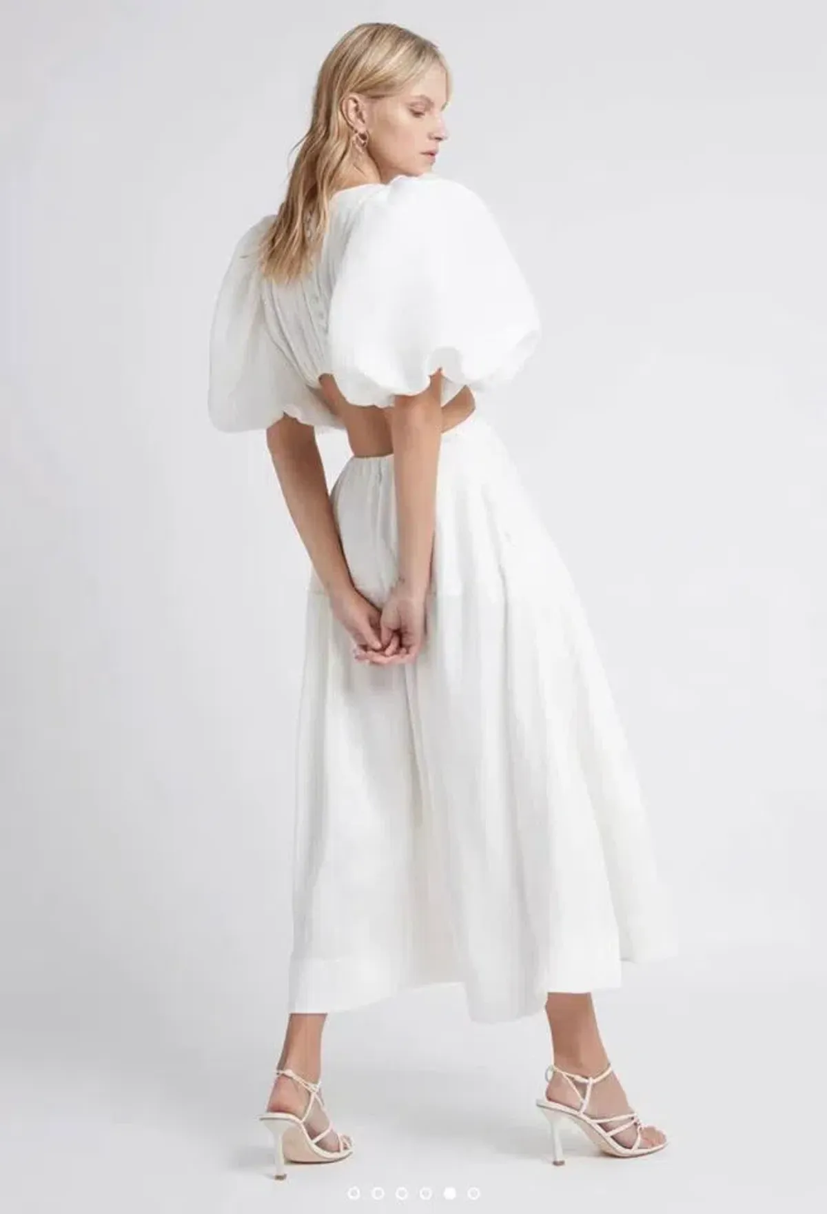 Aje Vanades Cut Out Ring Midi Dress Ivory Size 10 / M - Image 2