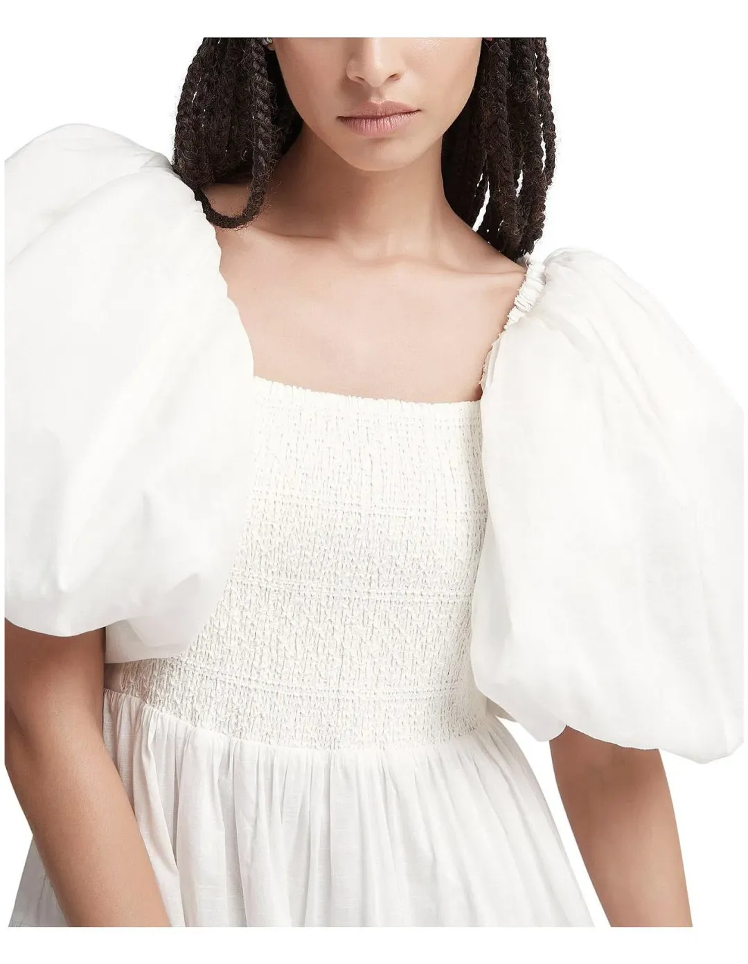 Aje Cherished Midi Dress Ivory White Size 8 / S for rent on The Volte - main image