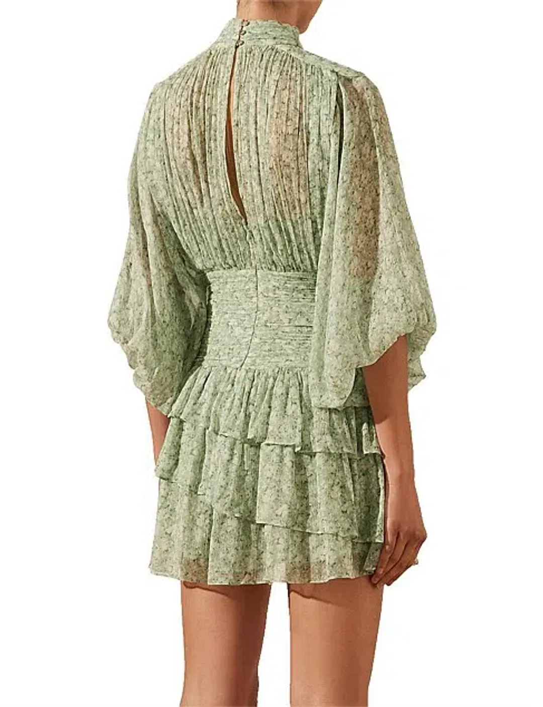 Shona Joy - Aurore Long Sleeve Ruched Mini Dress for rent on The Volte - main image