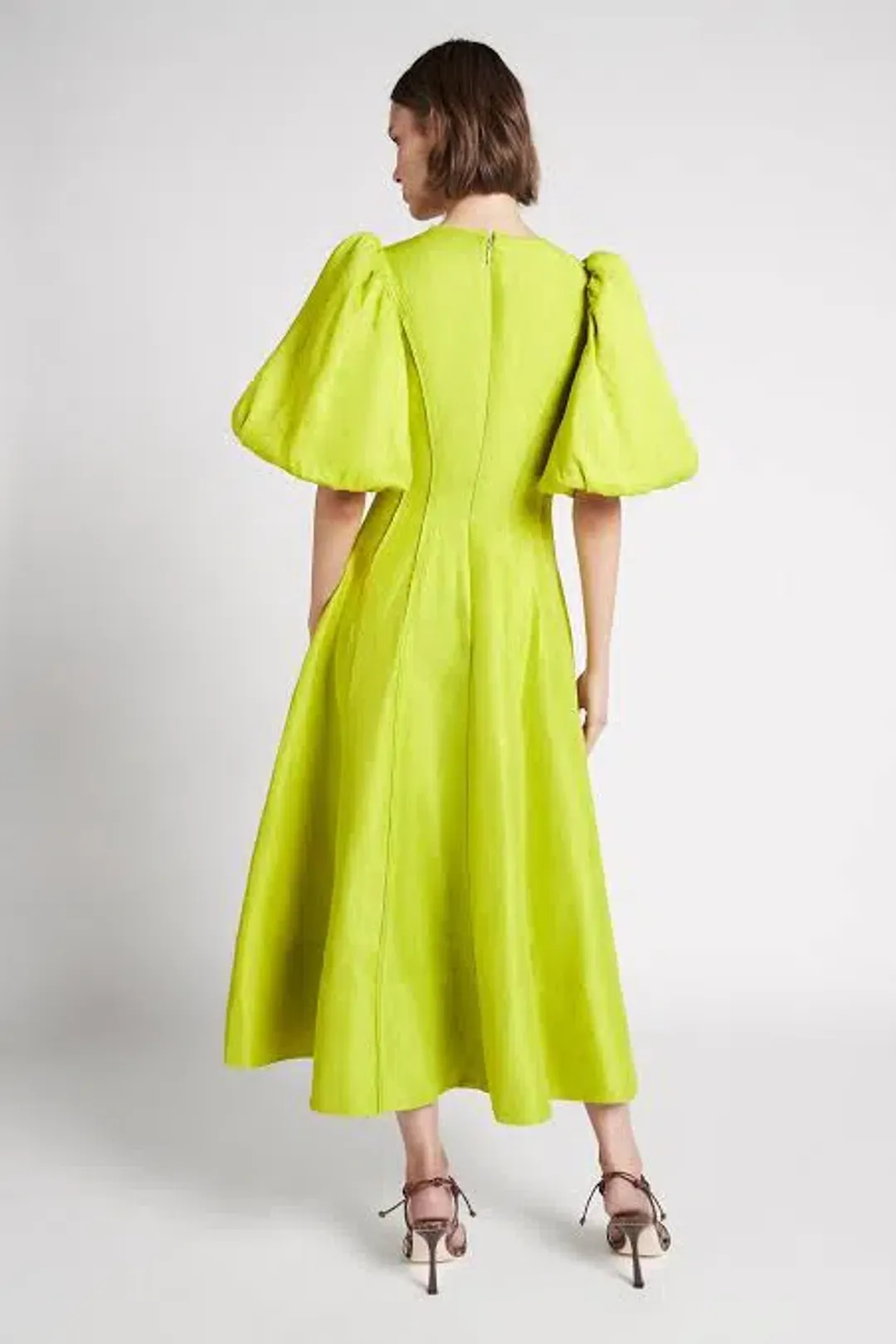 Aje Dusk Puff Sleeve Midi Dress Size 12  for rent on The Volte - main image