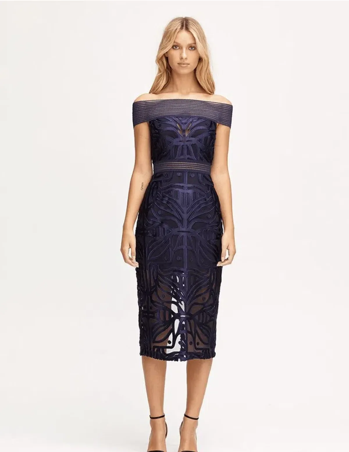 Alice McCall Lunar Eclipse Midi Cocktail Dress Navy Size 6 - Image 2