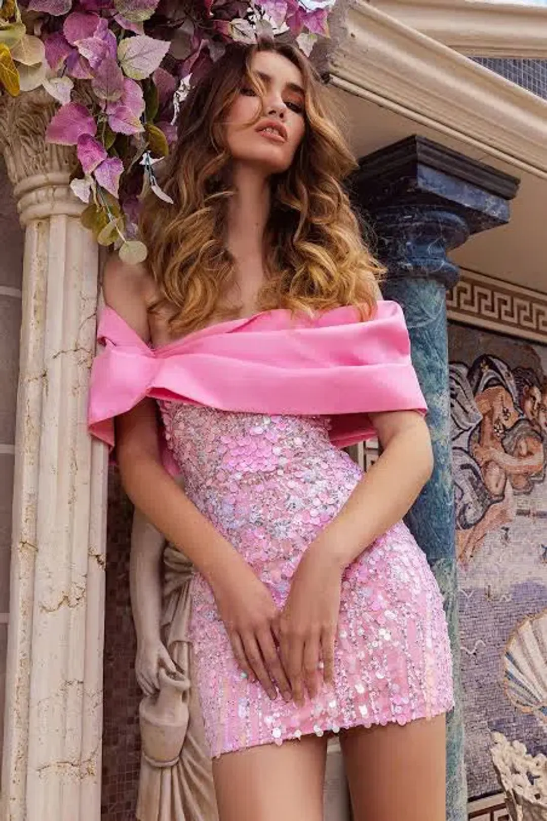 Eliya The Label Bianca Mini Dress Pink Size 8 / S for rent on The Volte - main image