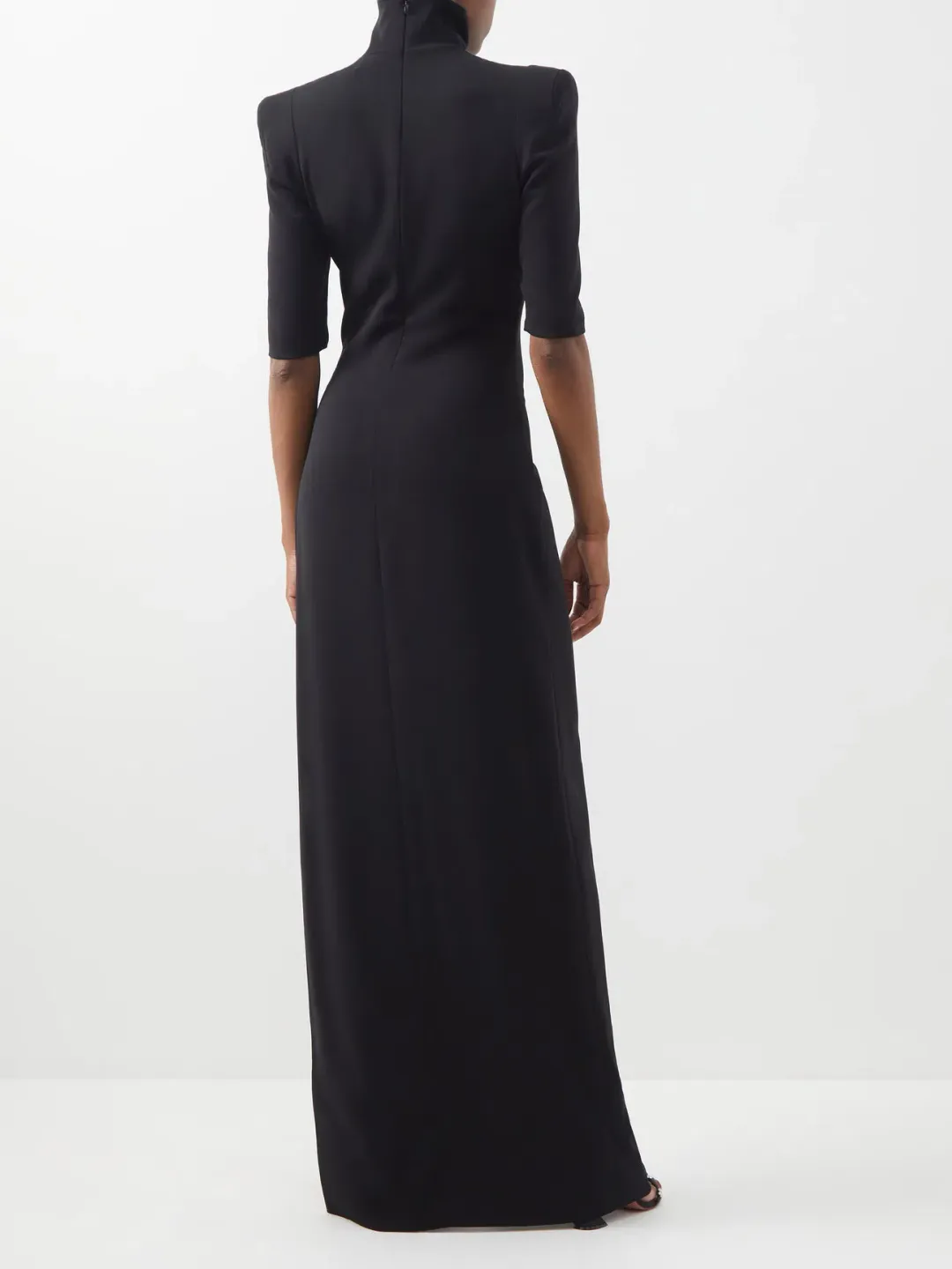 MONOT Turtleneck High Side Slit Dress Black for rent on The Volte - main image