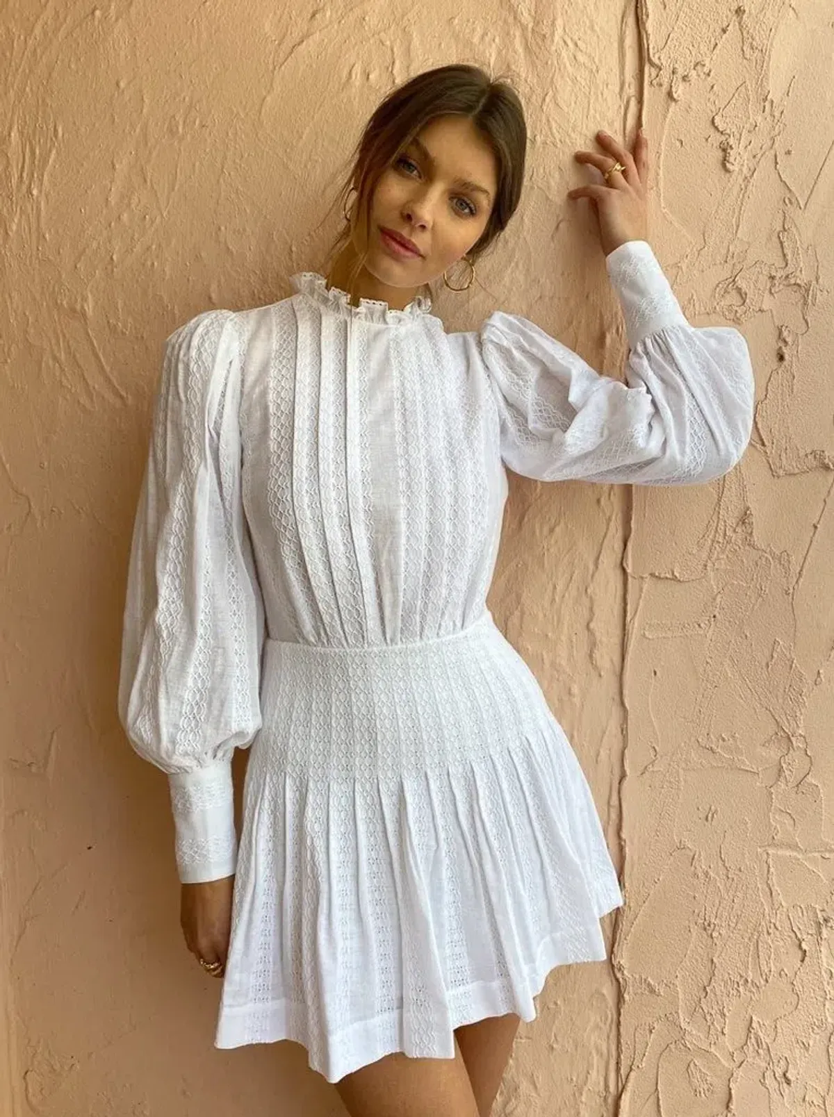 Bec & Bridge Elodie Mini Dress in Ivory Size 12 - Image 2