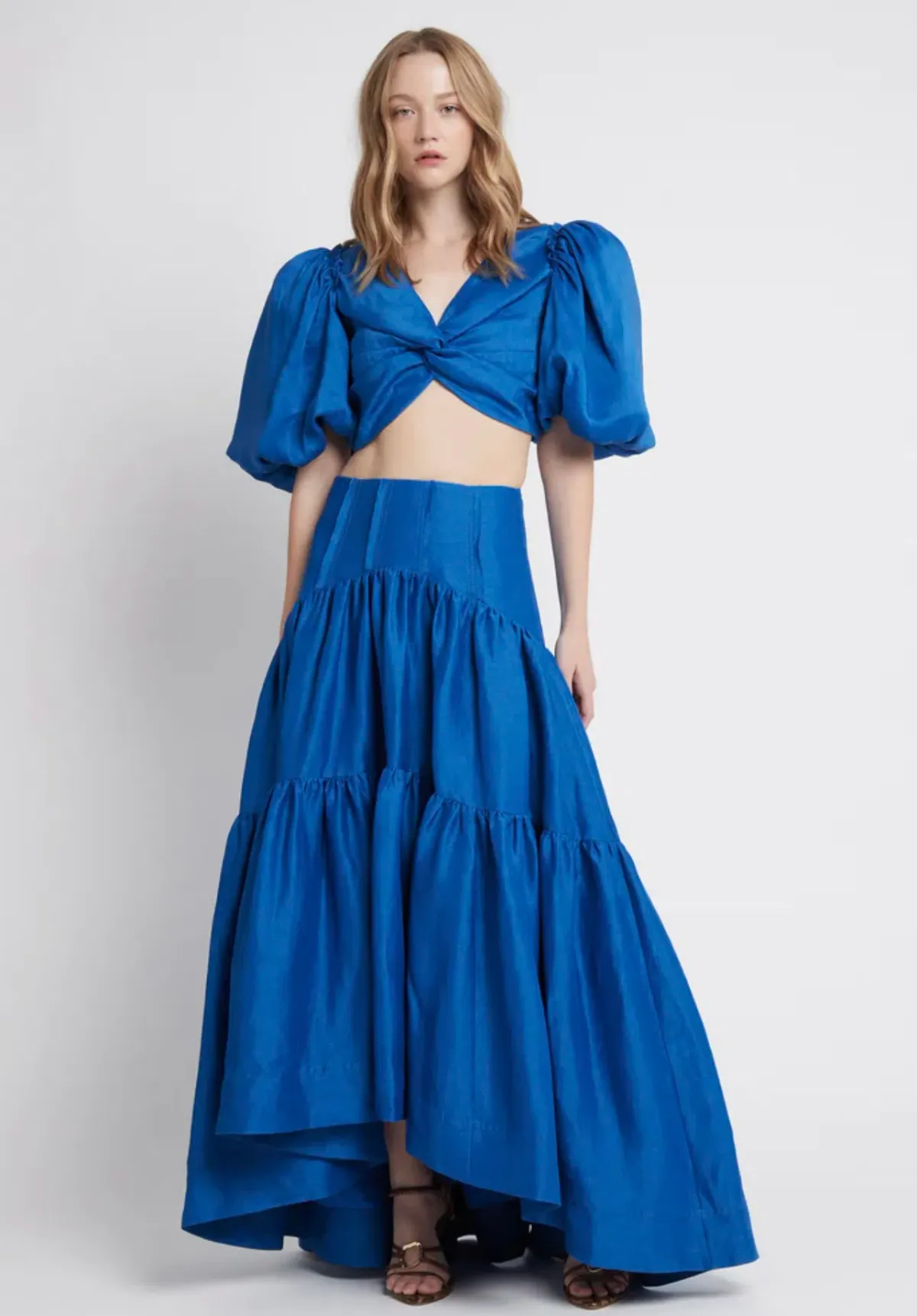 Aje Reverb Gathered Set Blue Size 10-8 - Image 1