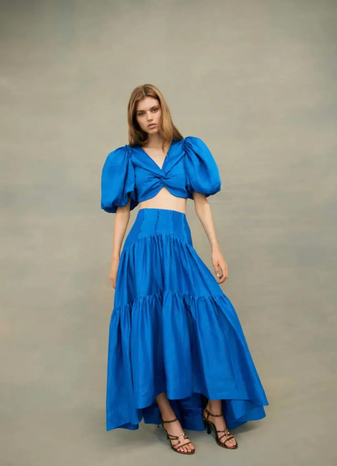 Aje Reverb Gathered Set Blue Size 10-8 for rent on The Volte - main image