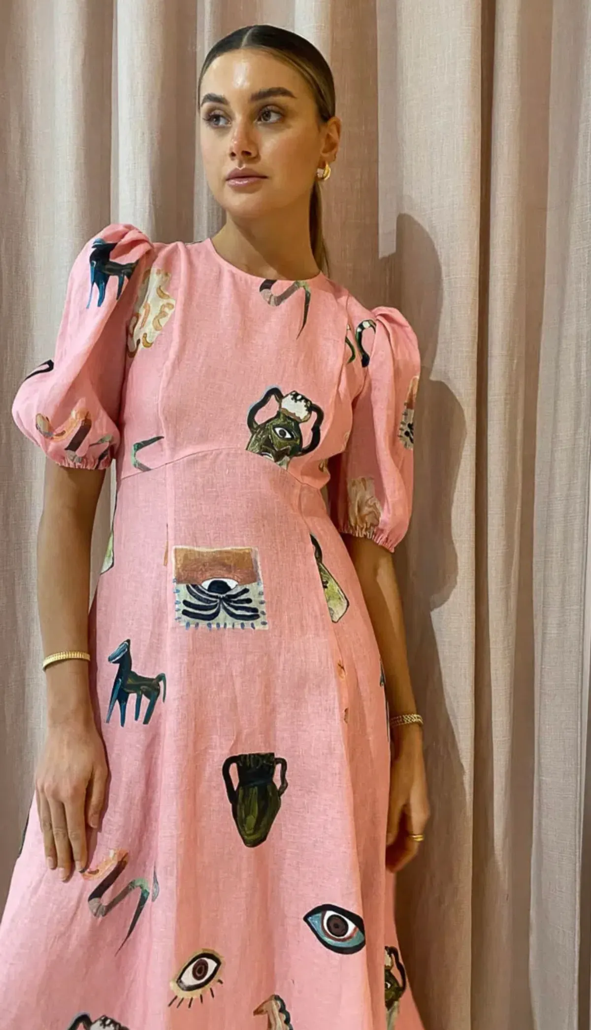 Alemais Cleo Midi Dress in Pink Size 10 - Image 5